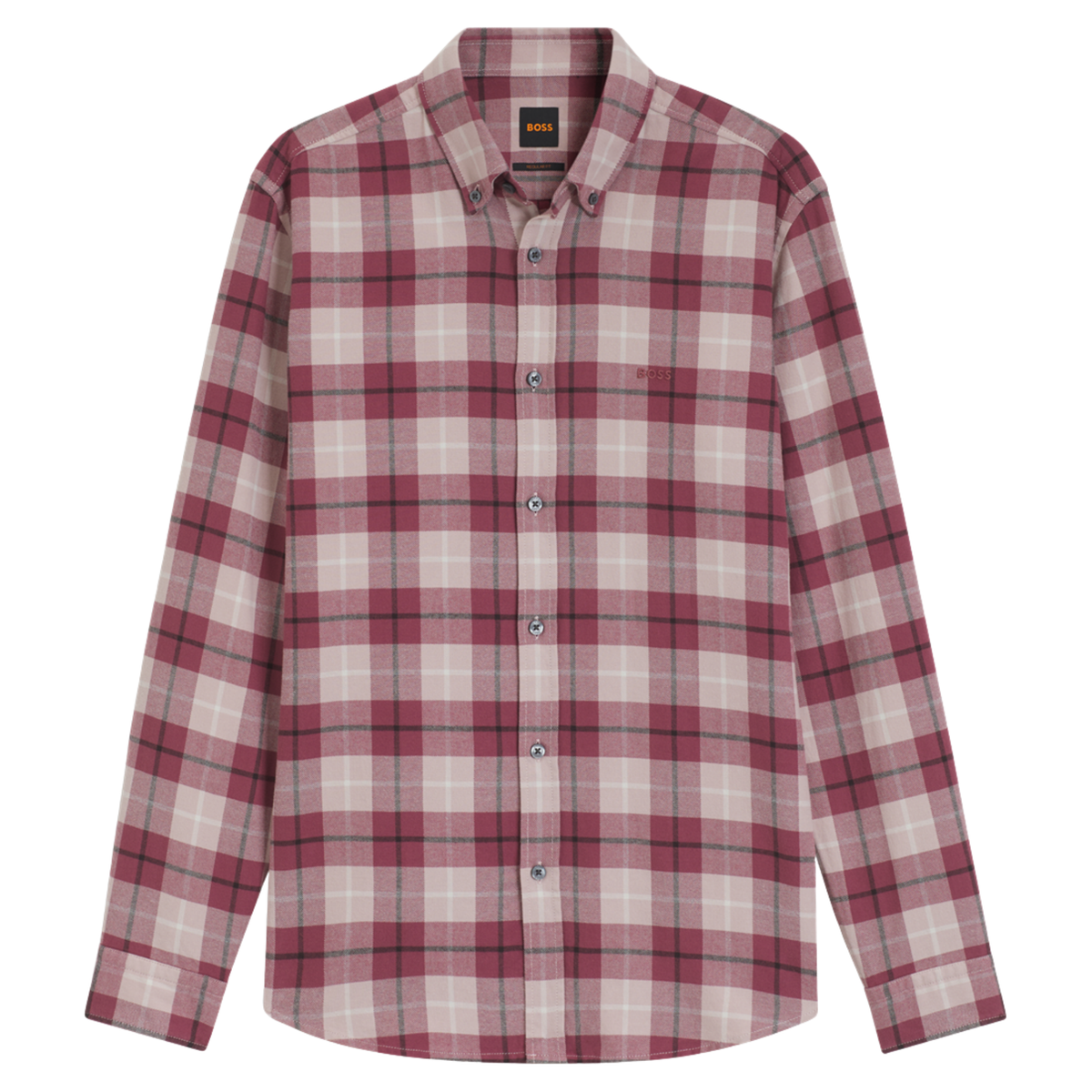 Mens BOSS Red Rickert_M Check L/s Shirt