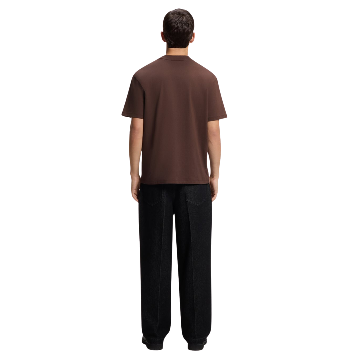 Mens HUGO Brown Overflow Dapolino S/s T Shirt