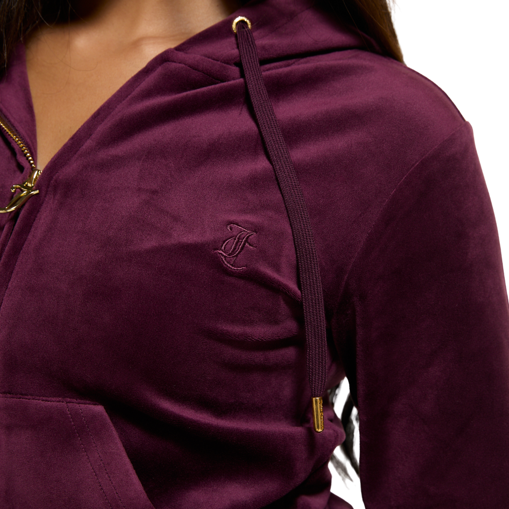 Womens Juicy Couture Winetasting Robertson Gold Zip Hoodie