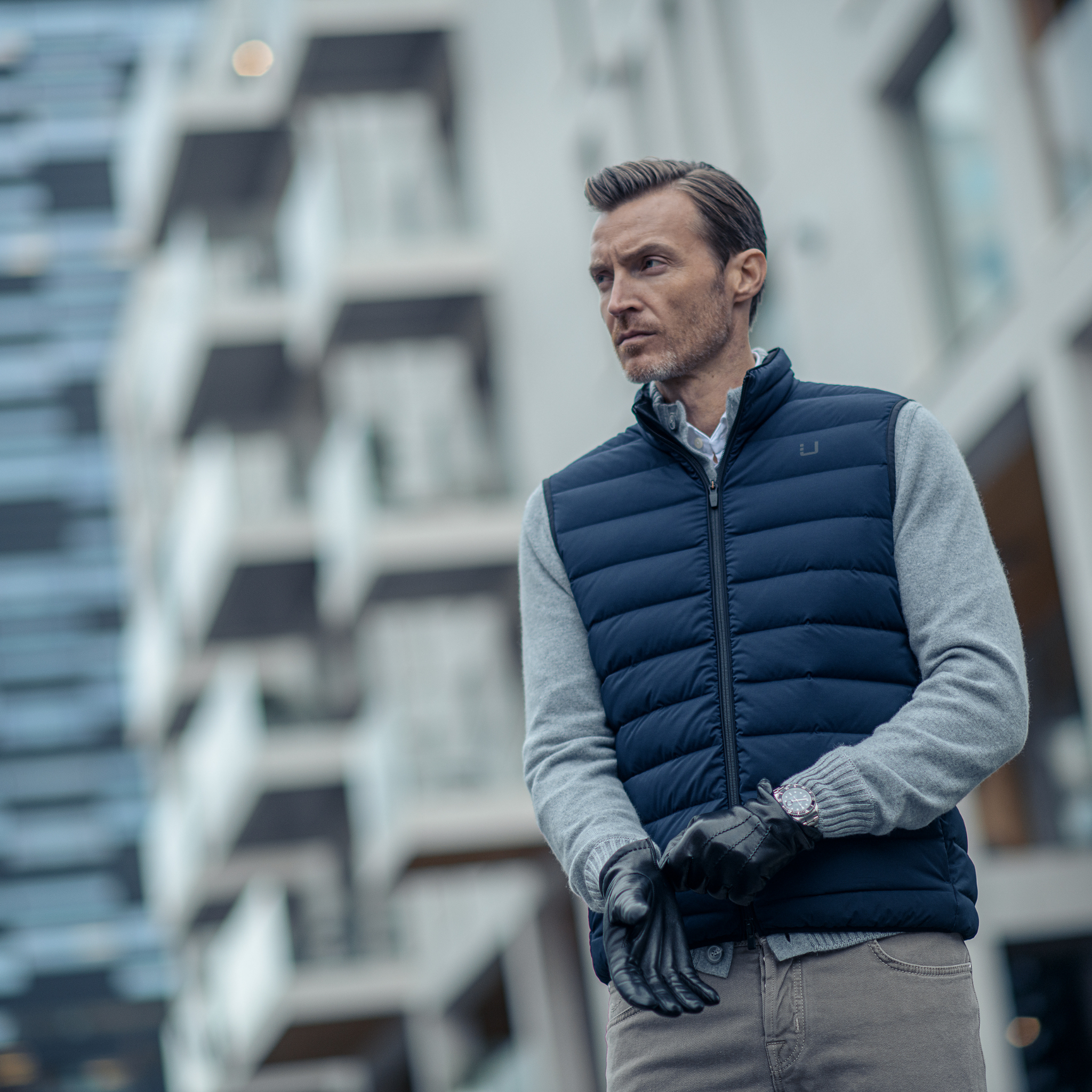 Mens UBR Navy Sonic Vest Gilet