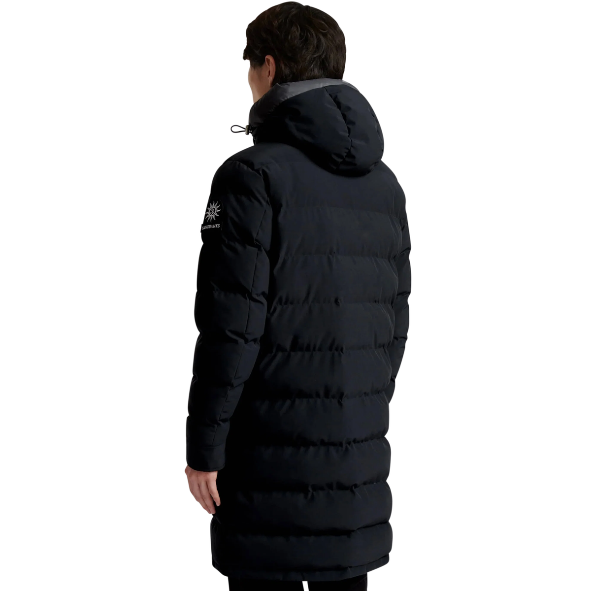 Mens Sandbanks Black Branksome Long Puffer Jacket