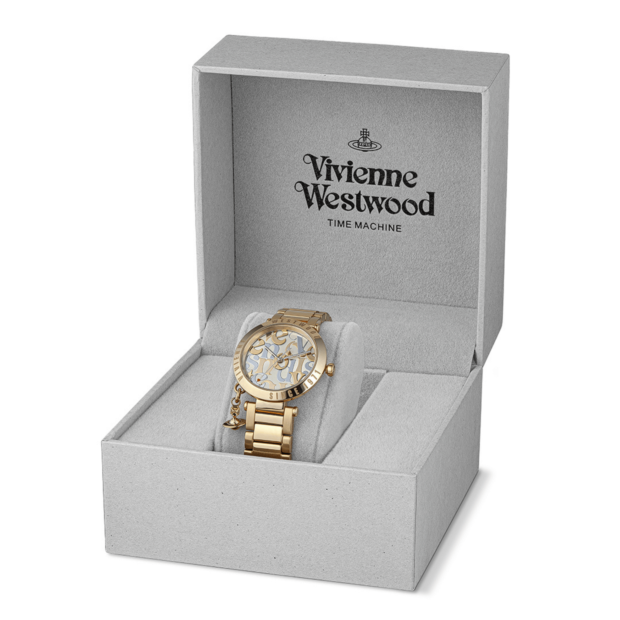 Womens	Vivienne Westwood Gold Orb Logomania Bracelet Watch