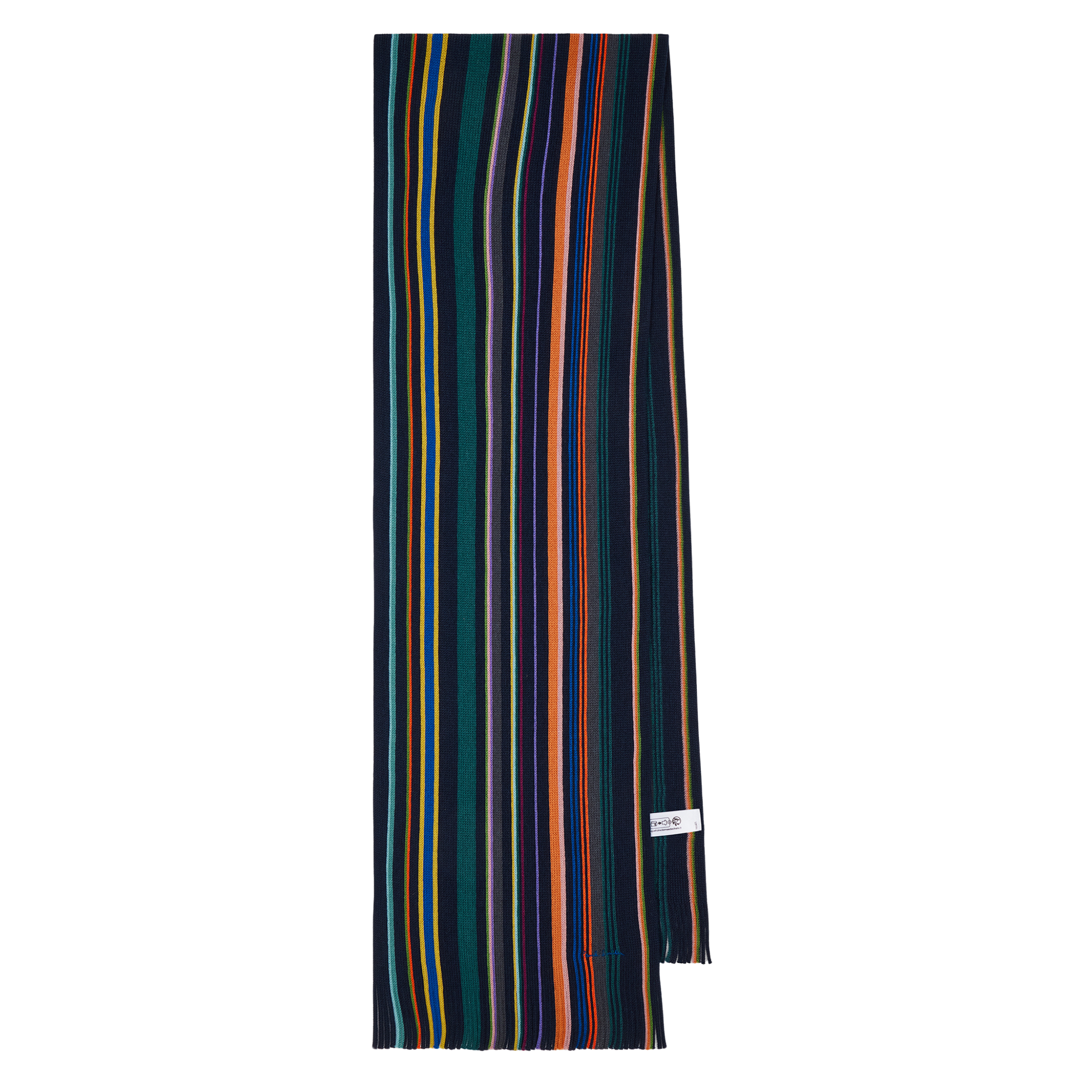 Mens Paul Smith Blue Ivan Stripe Merino Wool Scarf