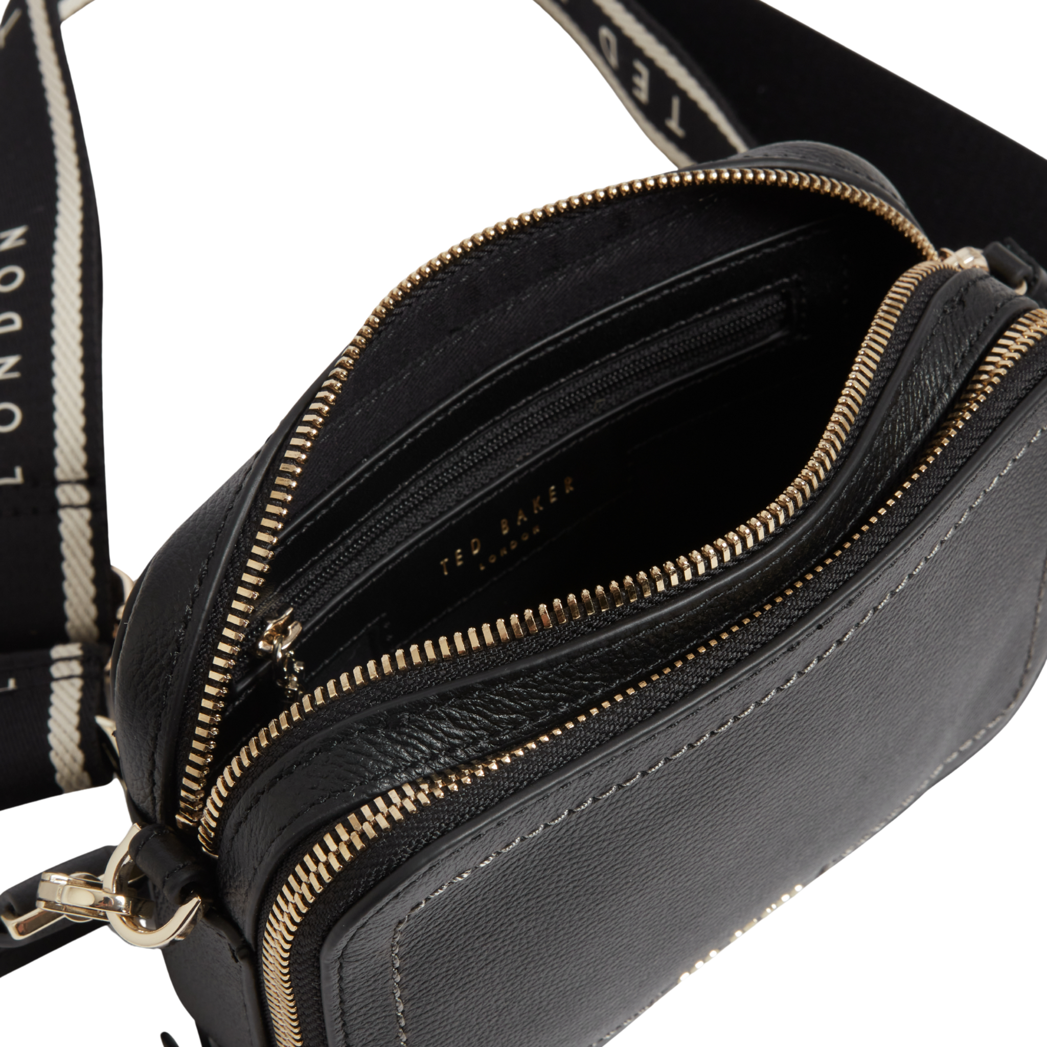 Womens Ted Baker Black Linzie Webbing Strap Small Crossbody Bag