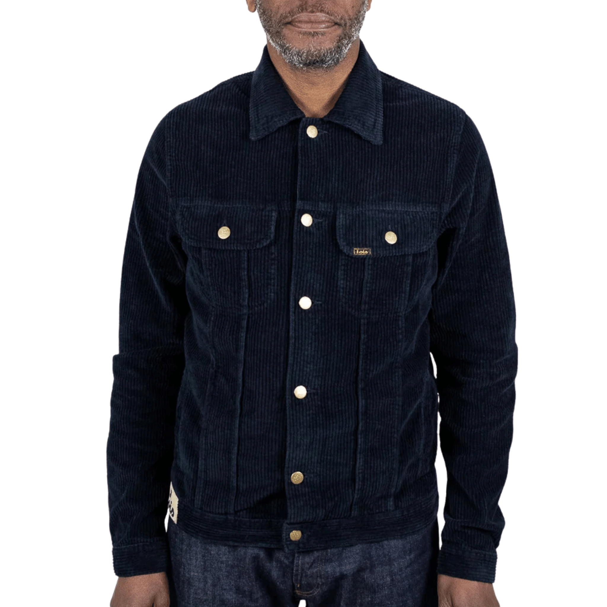 Mens Lois Navy Tejana Jumbo Cord Trucker Jacket