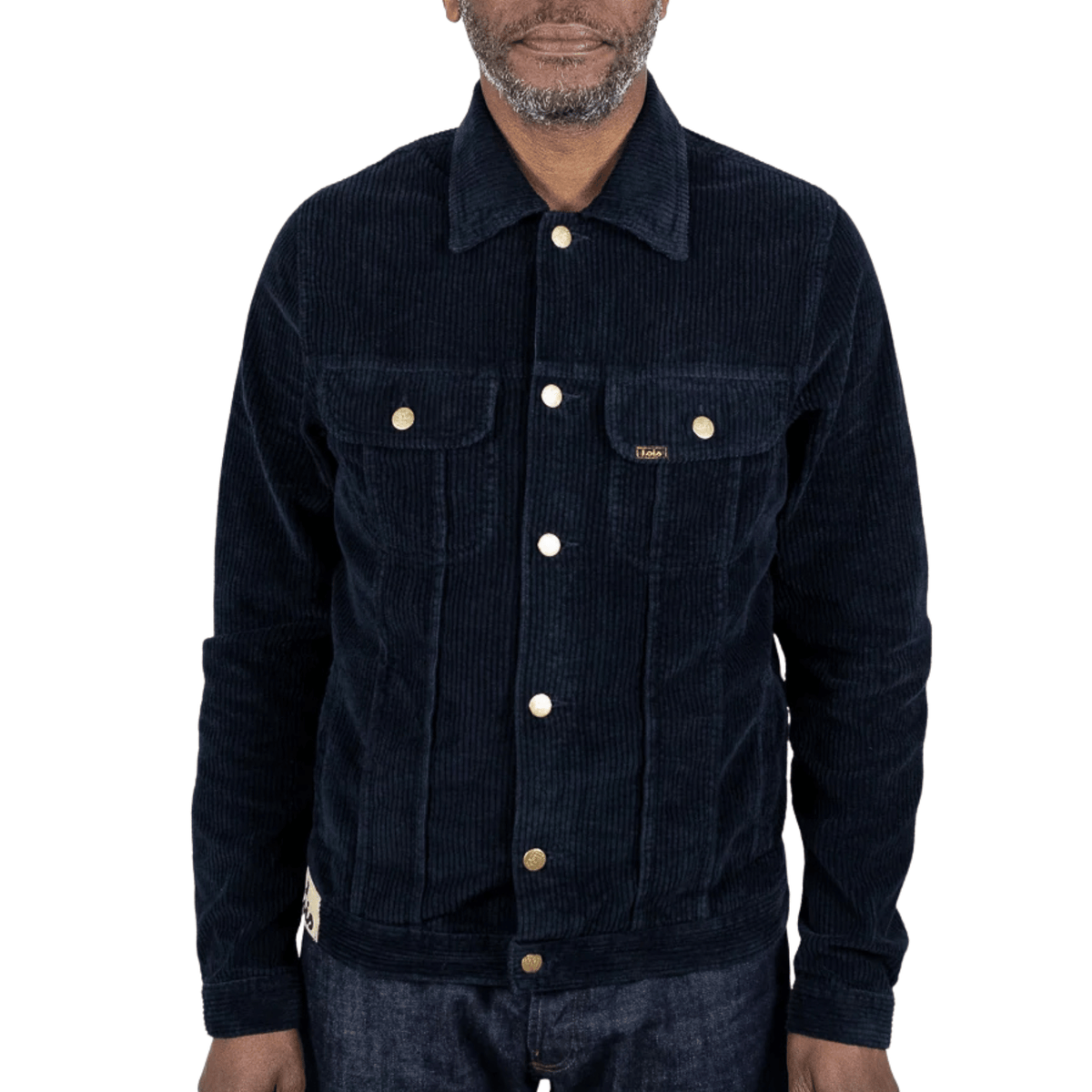 Mens Lois Navy Tejana Jumbo Cord Trucker Jacket