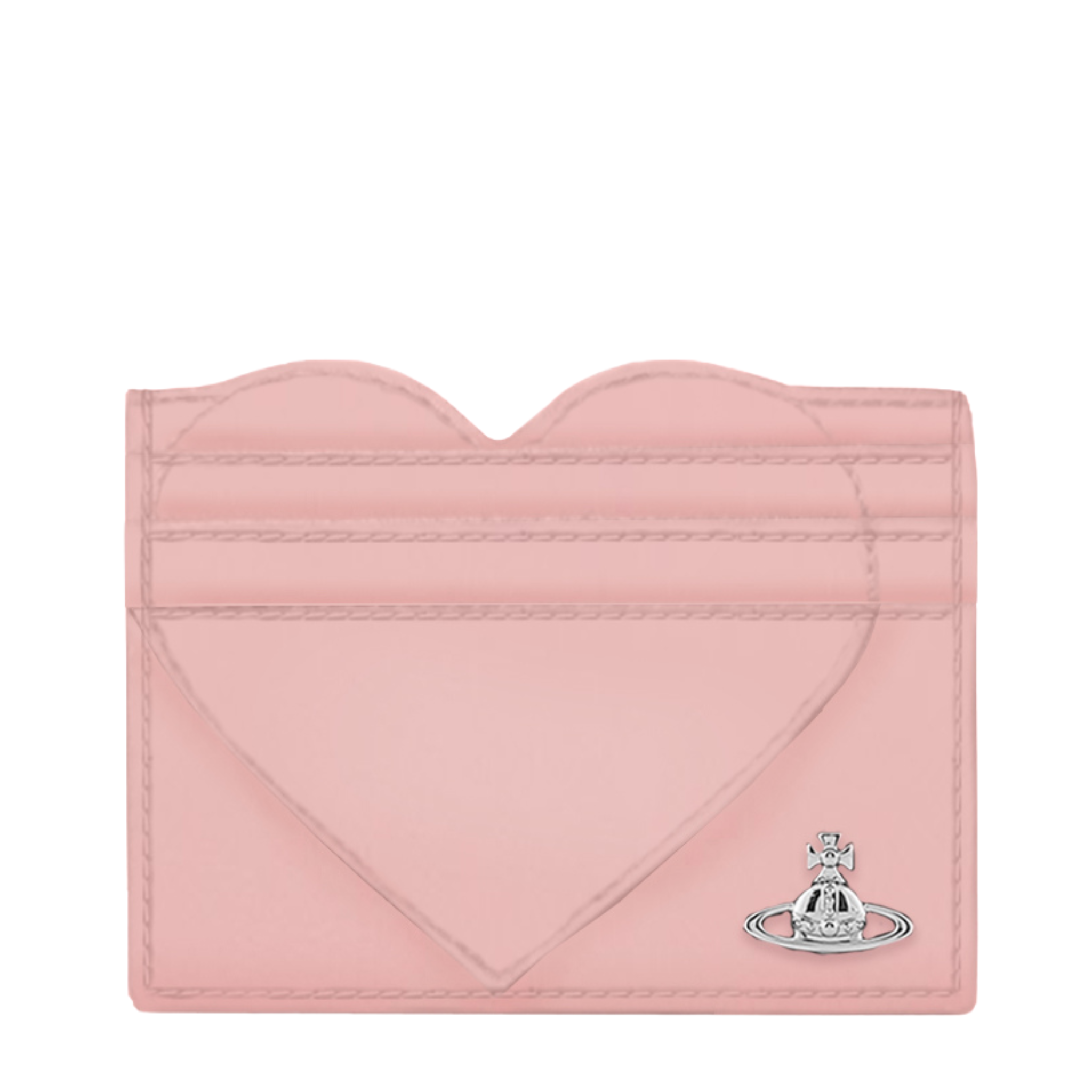 Womens Vivienne Westwood Pastel Pink Smooth Slim Heart Card Holder