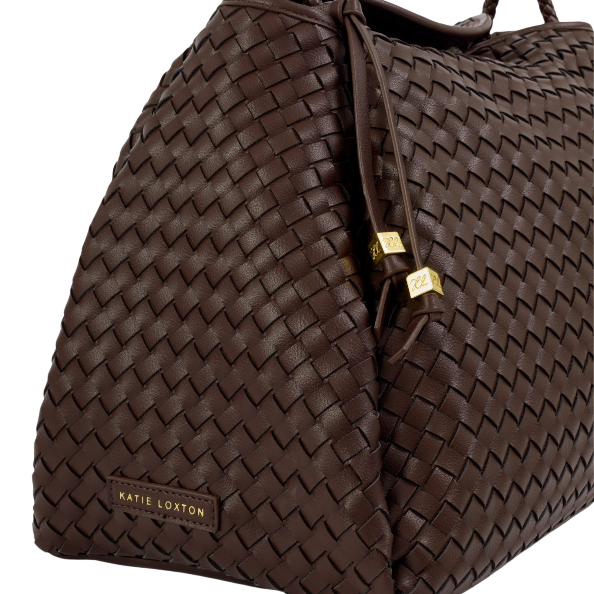 Womens Katie Loxton Chocolate Nova Woven Large Shoulder Bag