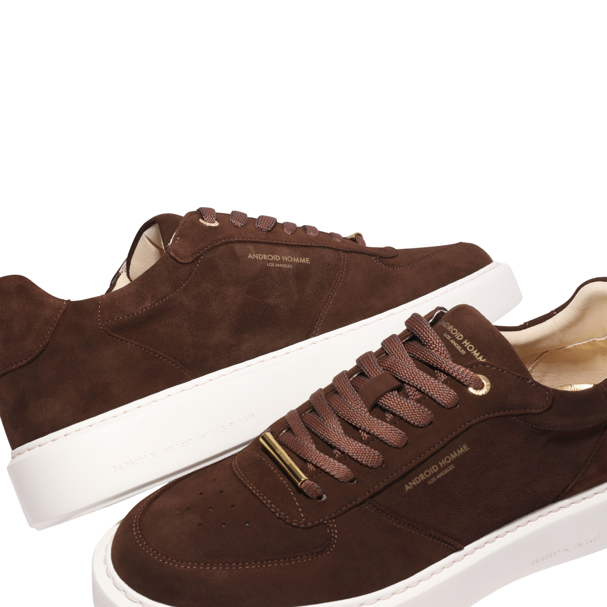 Mens Android Homme Dark Chocolate Manhattan Suede Trainers