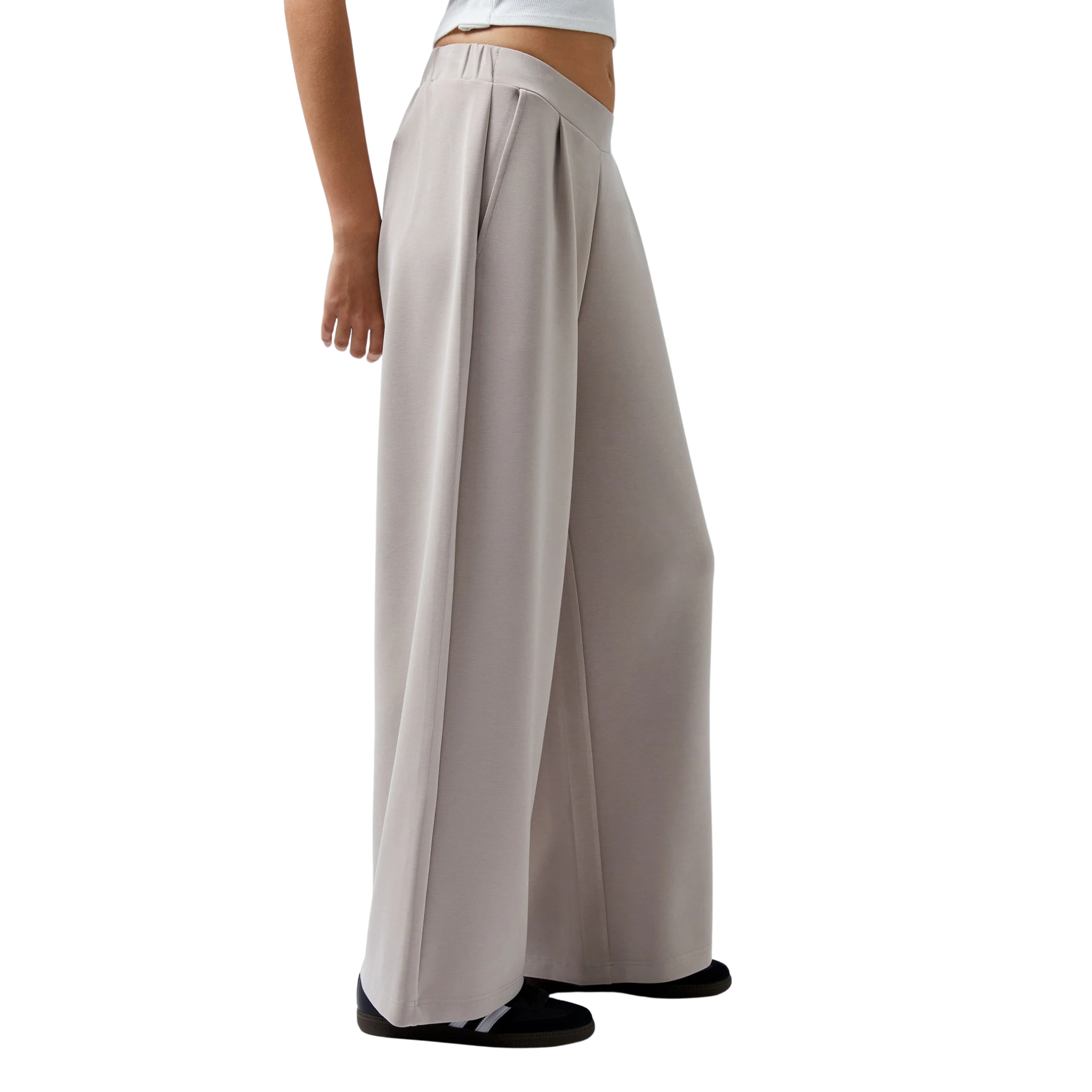 Womens French Connection Washed Macchiato Wren Wide Leg Trousers