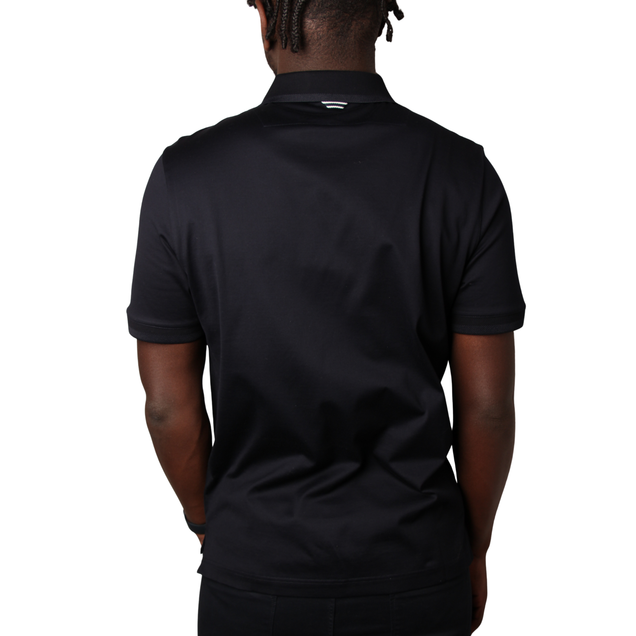 Mens Mercery Navy Regal Zip Neck S/s Polo Shirt