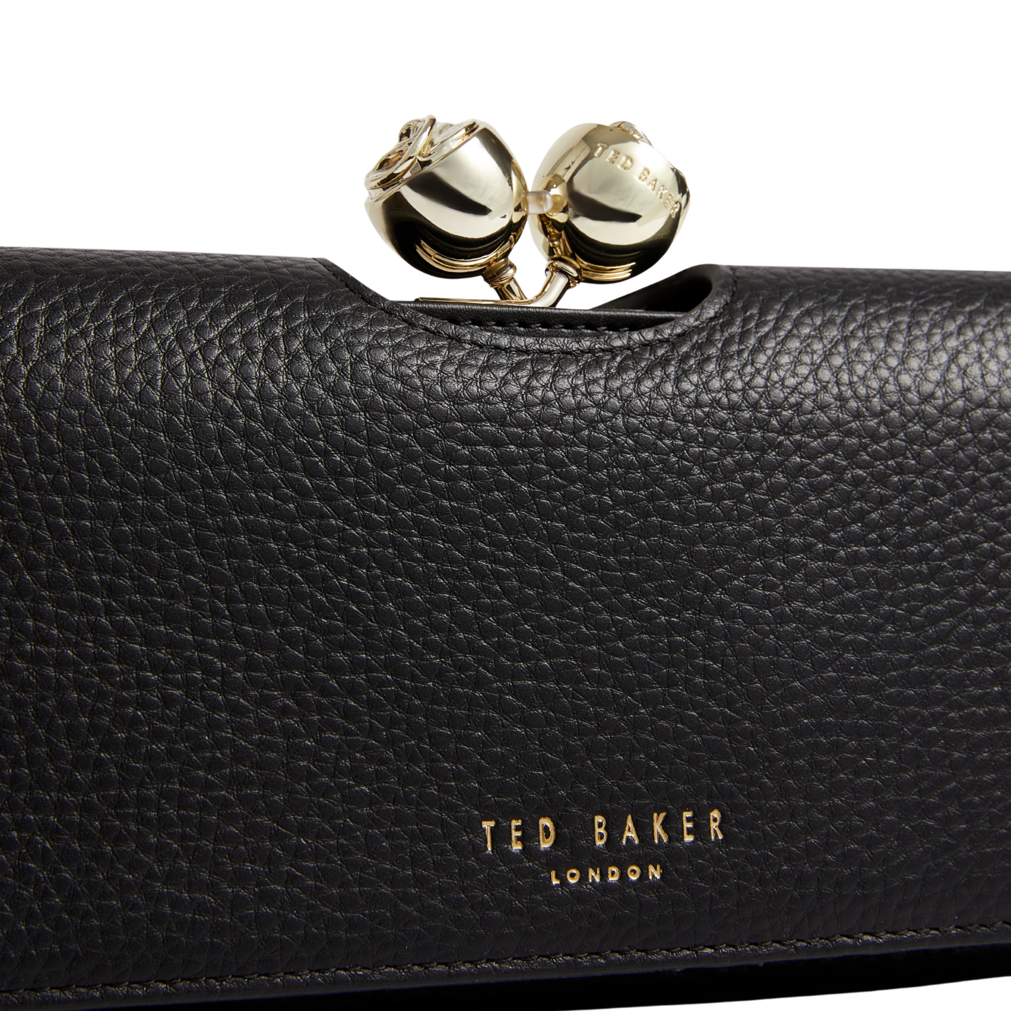 Womens Ted Baker Black Roosali Rose Detail Large Bobble Purse