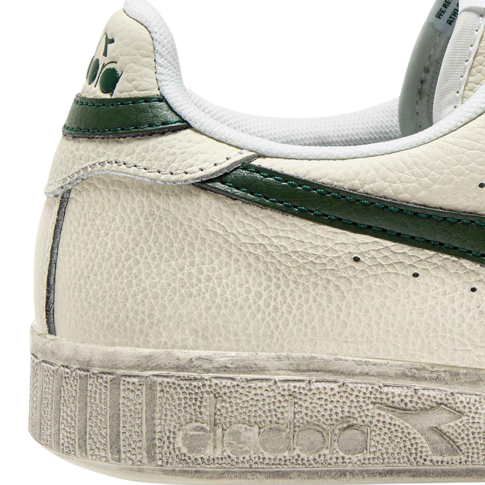 Mens Diadora White/Foliage Green Game L Low Waxed Trainers