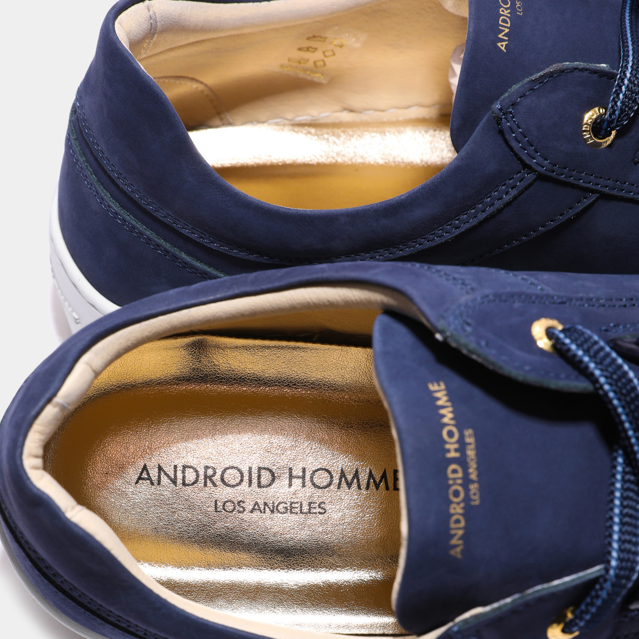 Mens Android Homme Ink Venice Nubuck/Gold Trainers