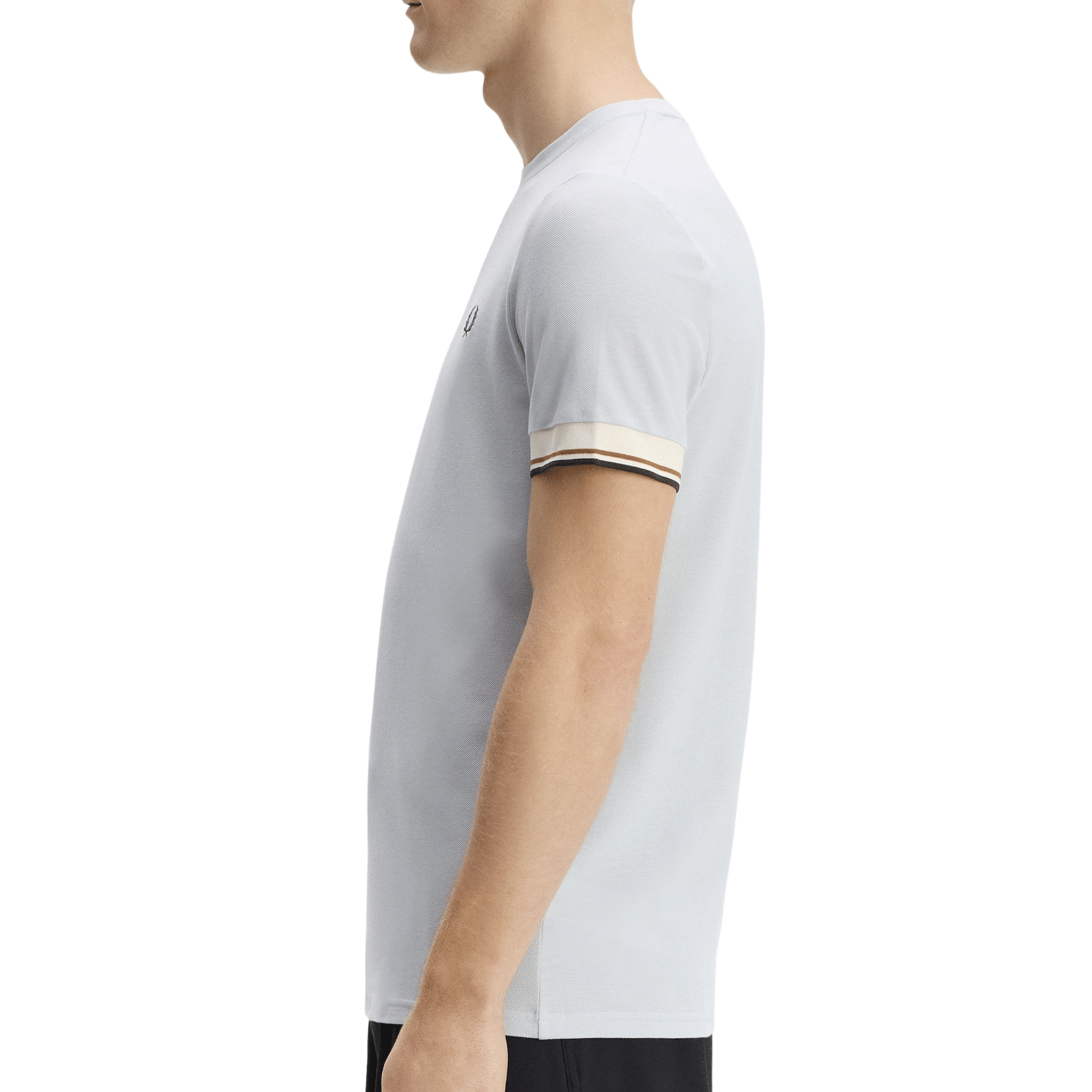 Mens Fred Perry Dusky Blue Twin Tipped Cuff S/s T Shirt