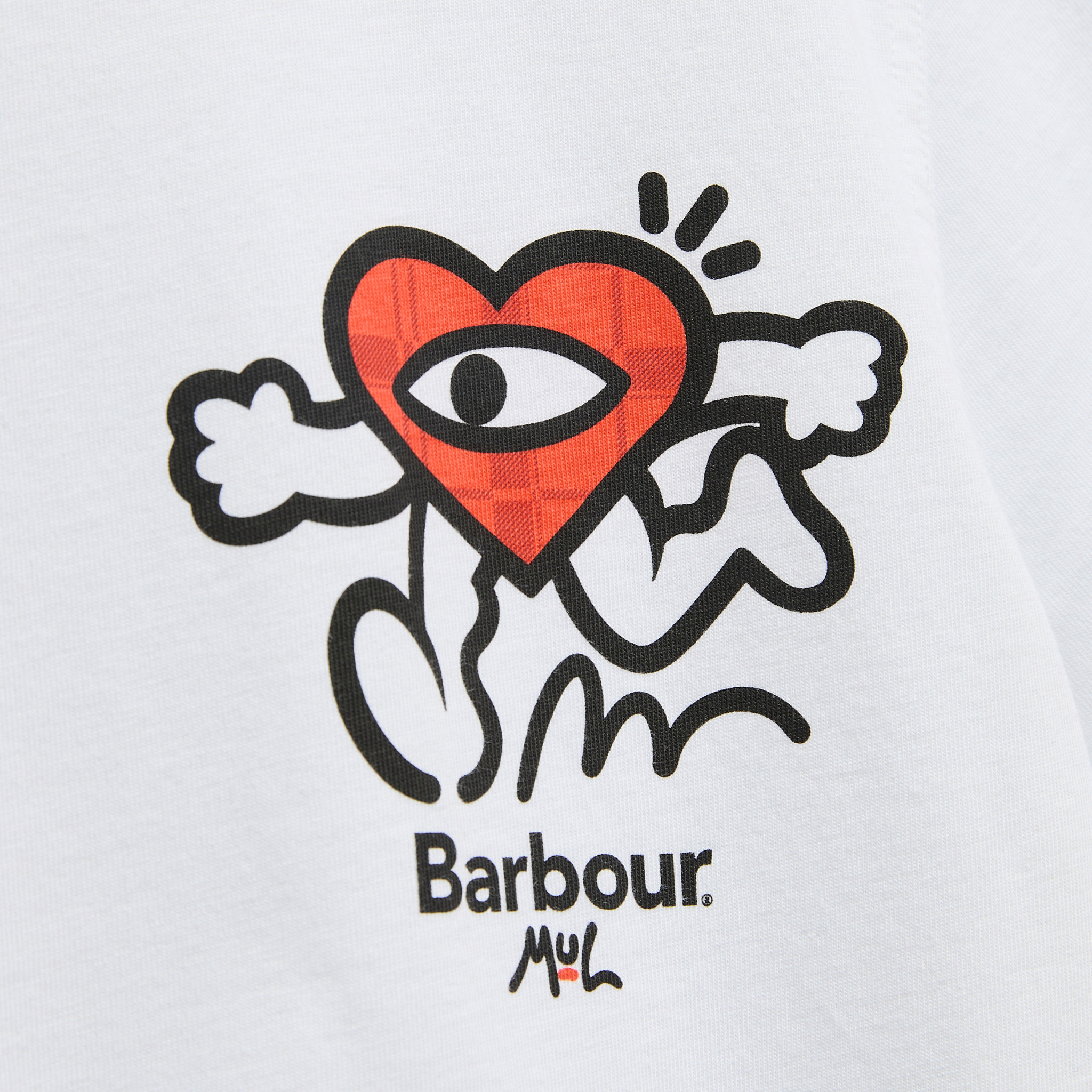 Mens Barbour x Mul White Camping S/s T Shirt