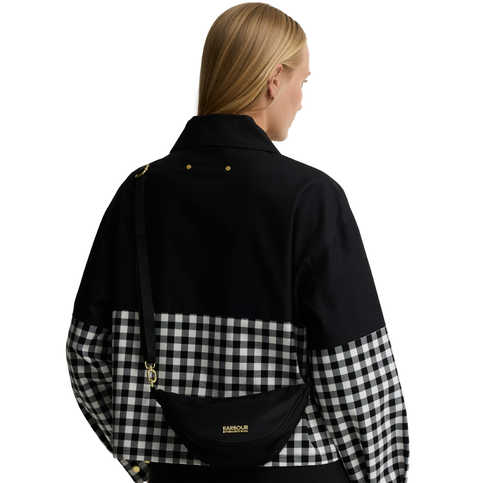 Womens Barbour International Black Qualify Micro Sling Bag