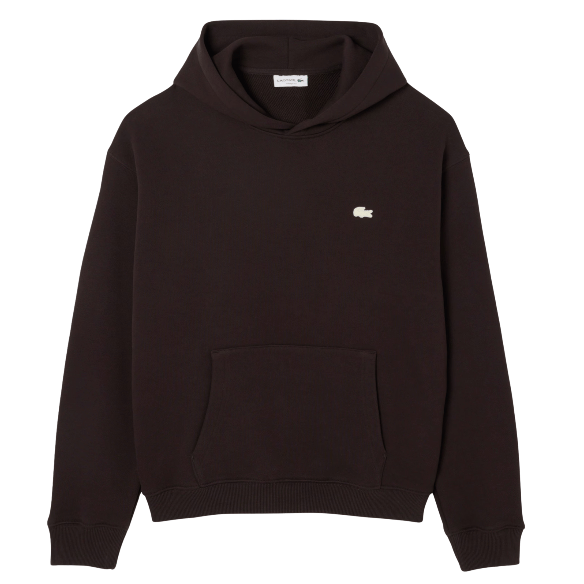 Mens Lacoste Brown Loose Fit Back Print Hoodie