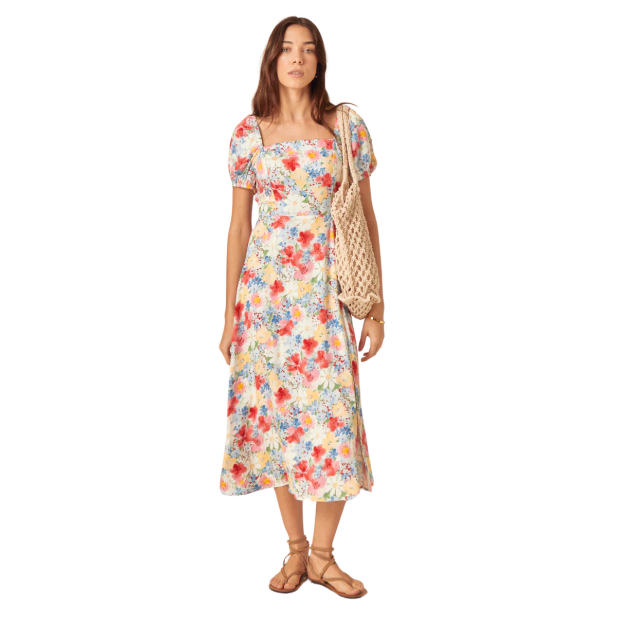 leith floral print midi dress Nobody's Child Blue Floral Leith Midi Dress