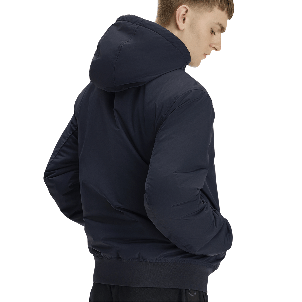 Mens Fred Perry Navy Hooded Brentham Jacket