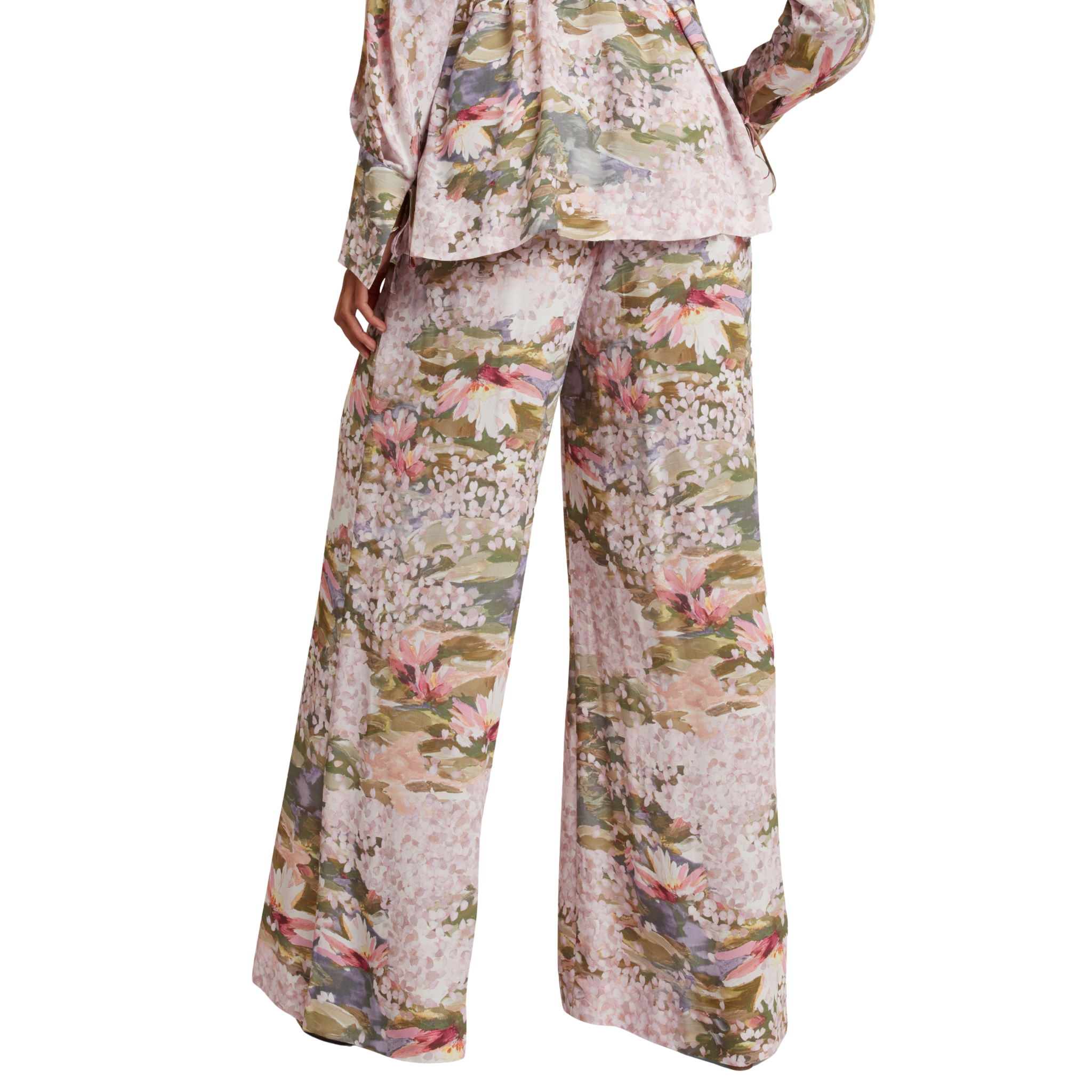 Womens Ted Baker Pink Spiree Wide Leg Printed Trousers