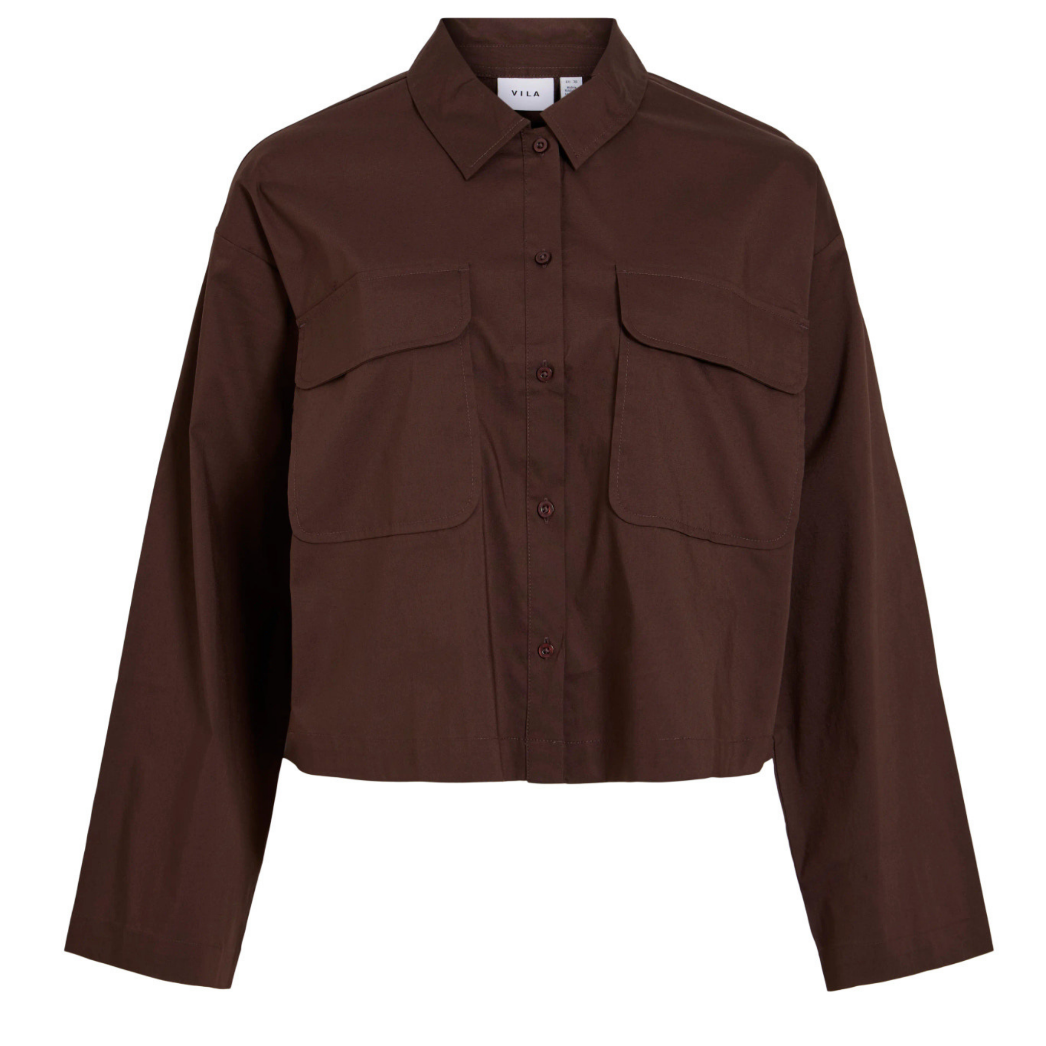 Womens Vila Coffee Bean Vireyani Light Overshirt