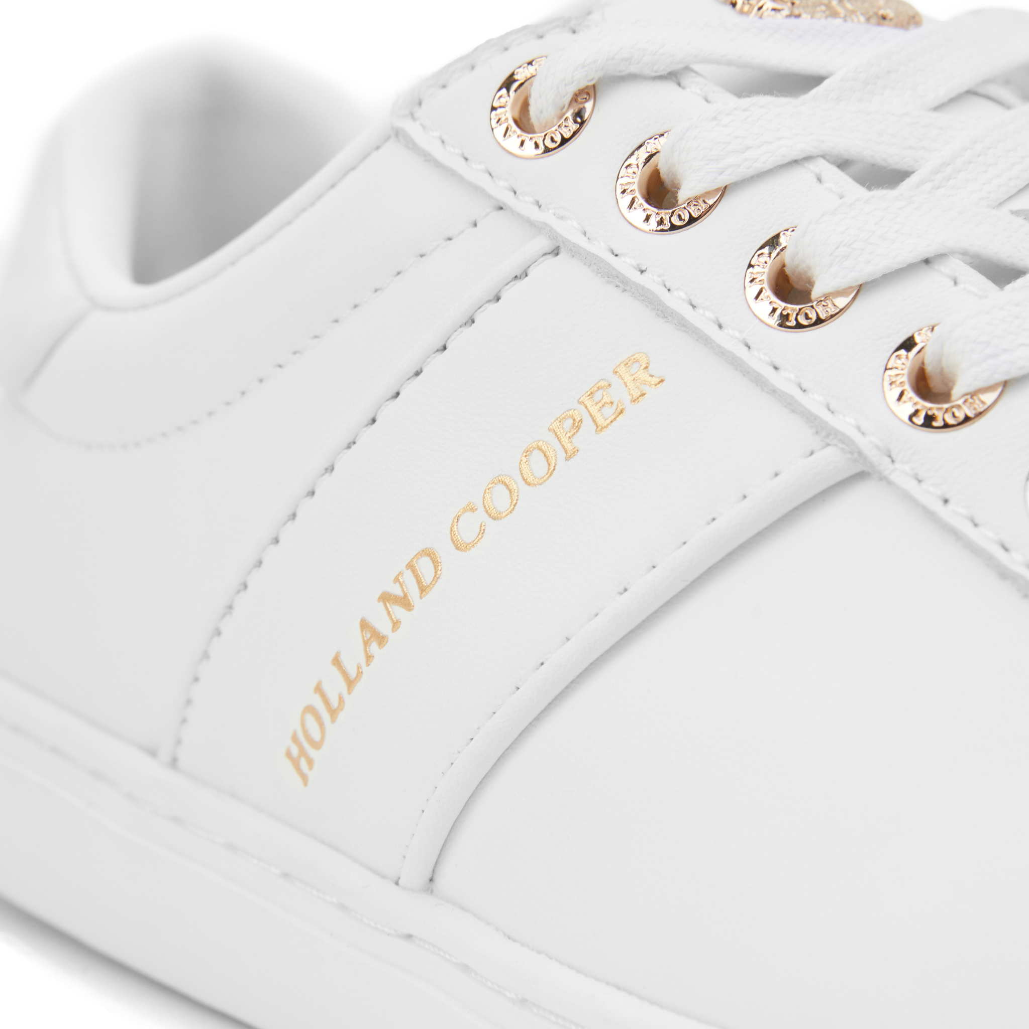 Womens Holland Cooper White Knightsbridge Court Trainers