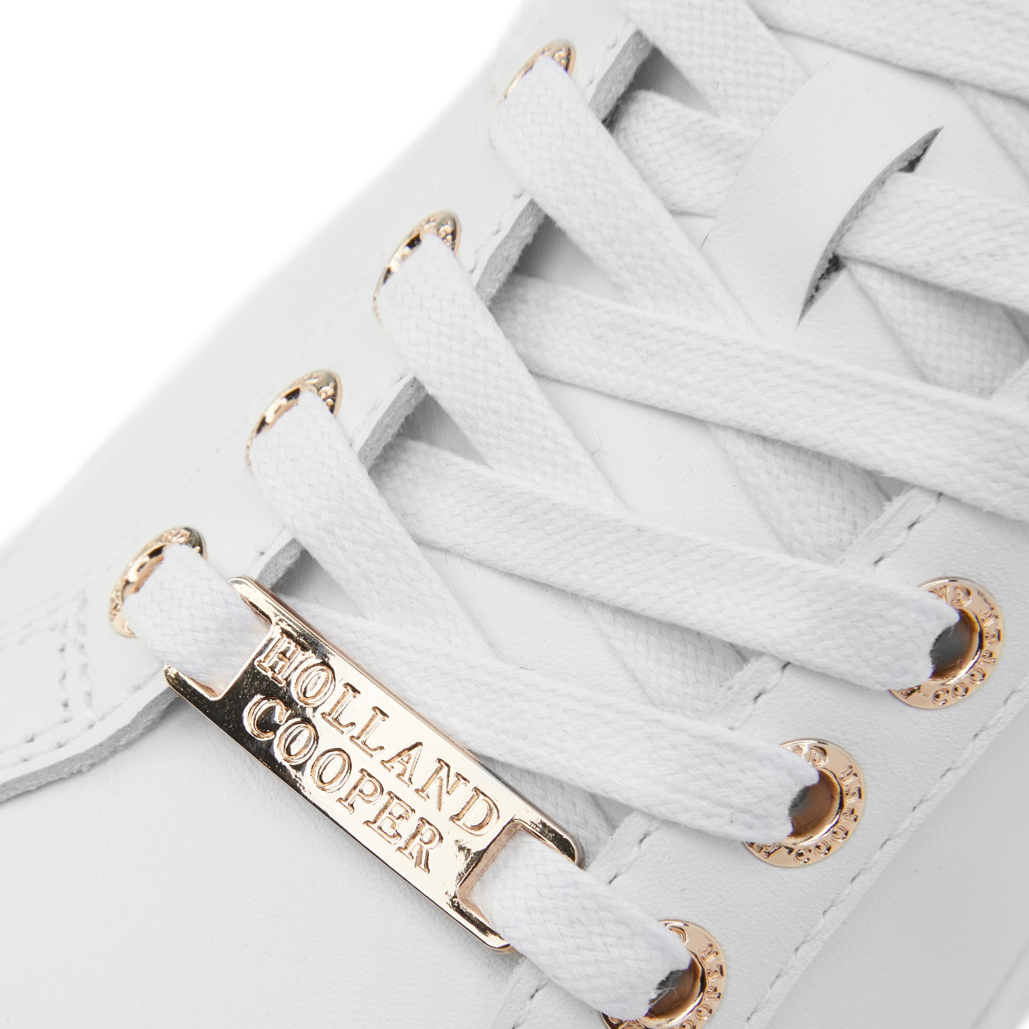 Womens Holland Cooper White Knightsbridge Court Trainers