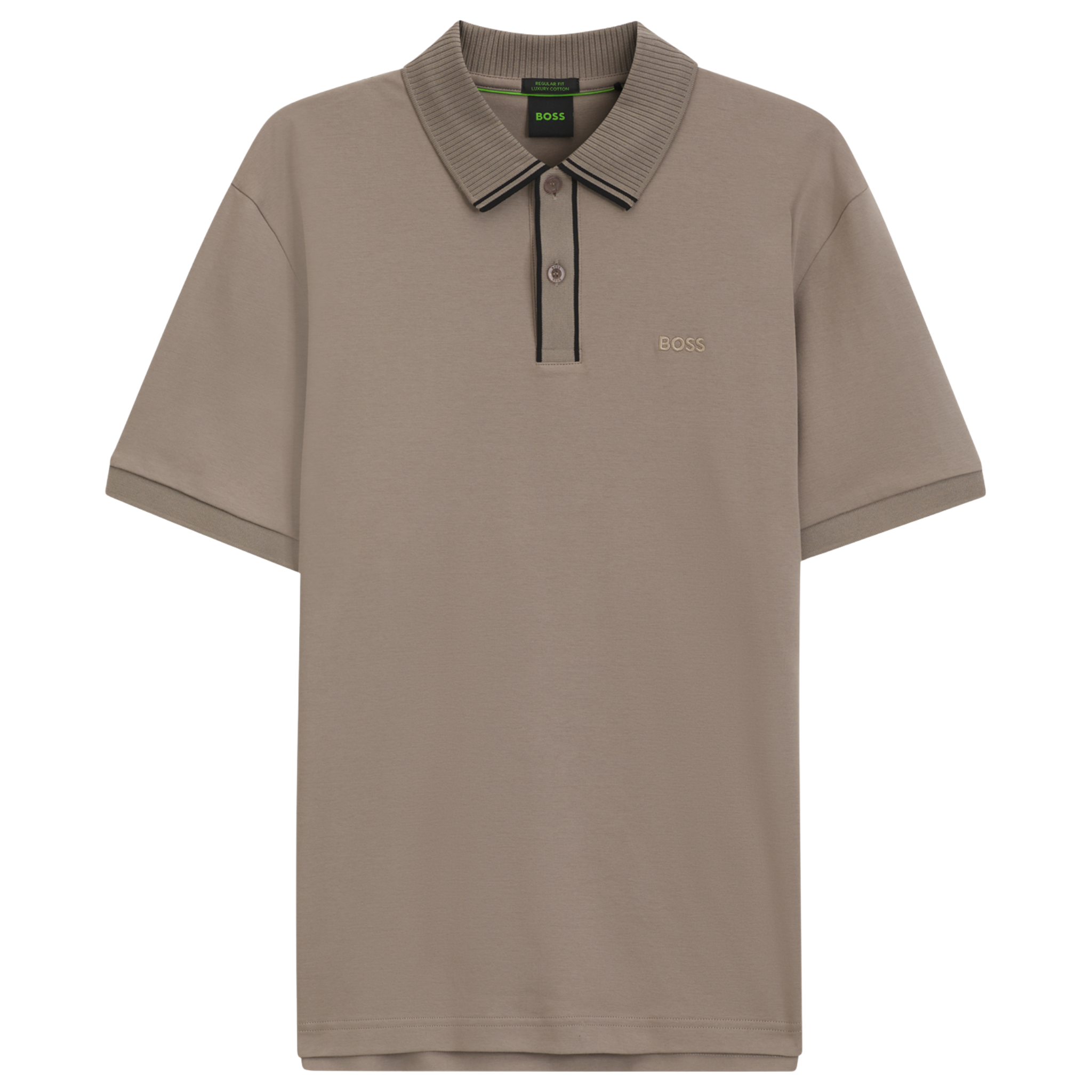 Mens BOSS Khaki Green PL_Cord Paddy S/s Polo Shirt