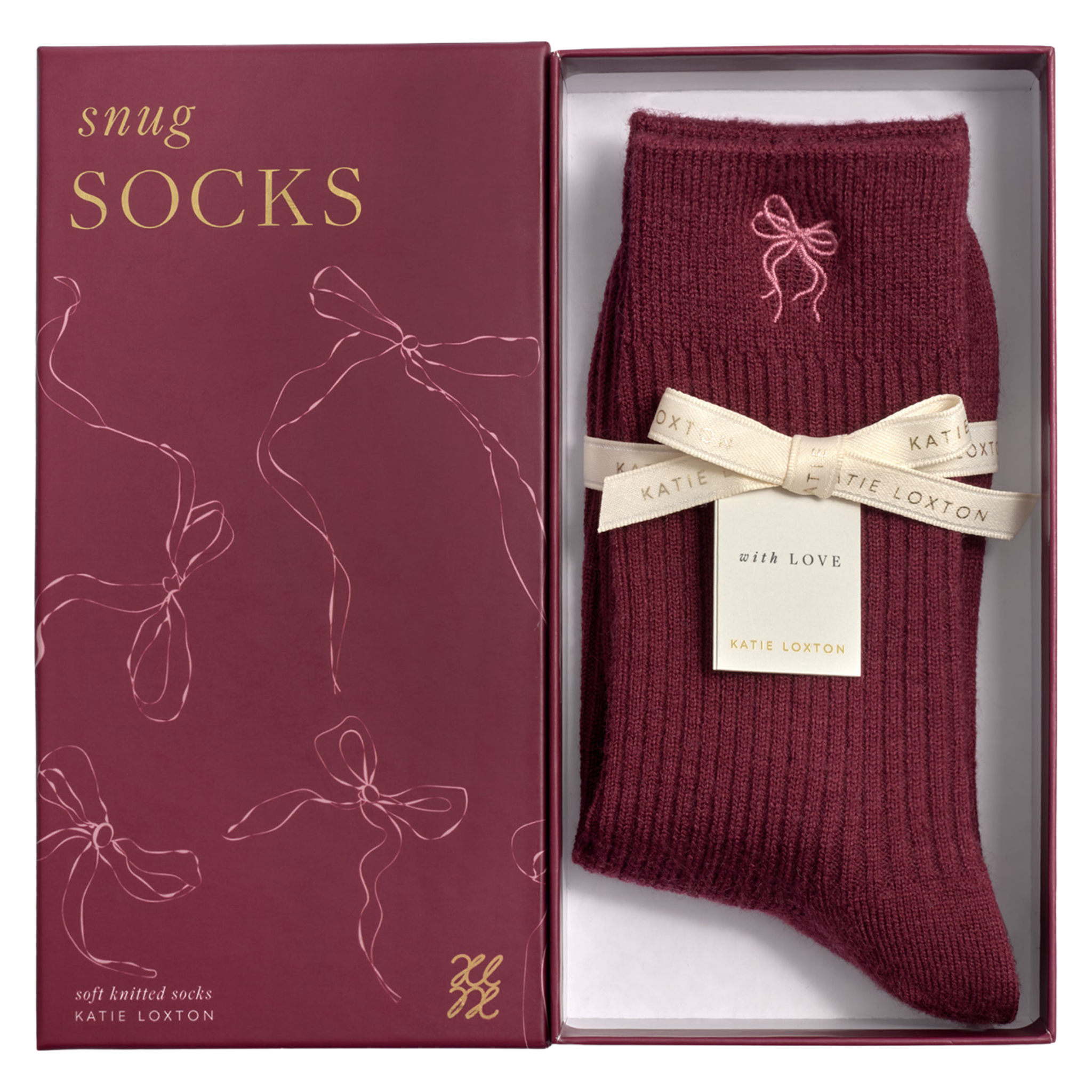 Womens Katie Loxton Cherry Bow Gift Boxed Socks