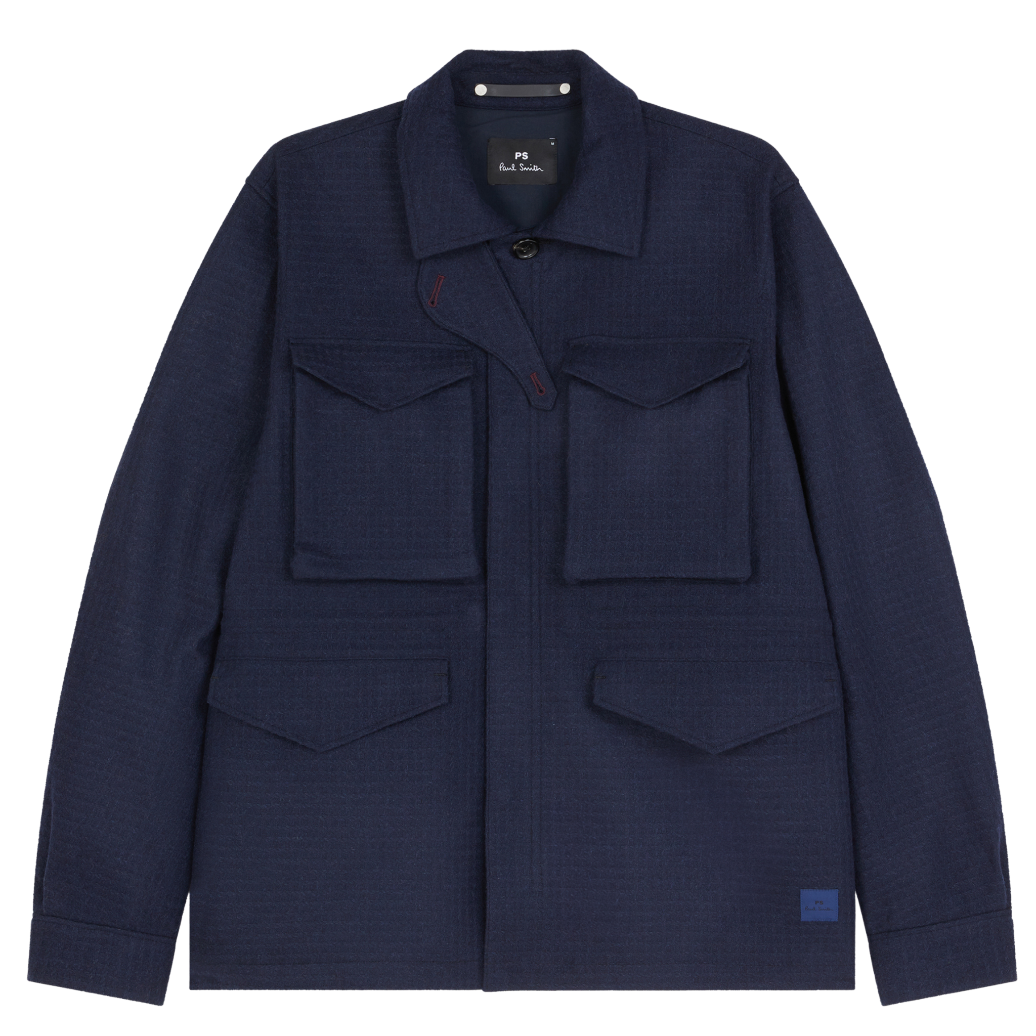 Mens Paul Smith Navy Showerproof Wool Field Jacket