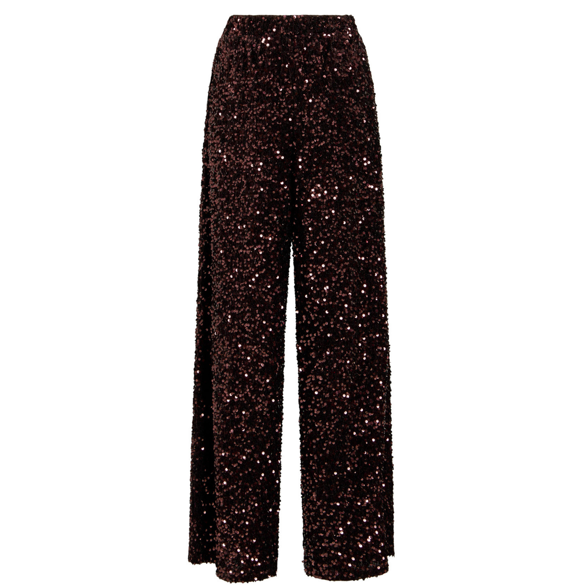 Womens Vila Coffee Bean Vifaith Sequin Wide Pants