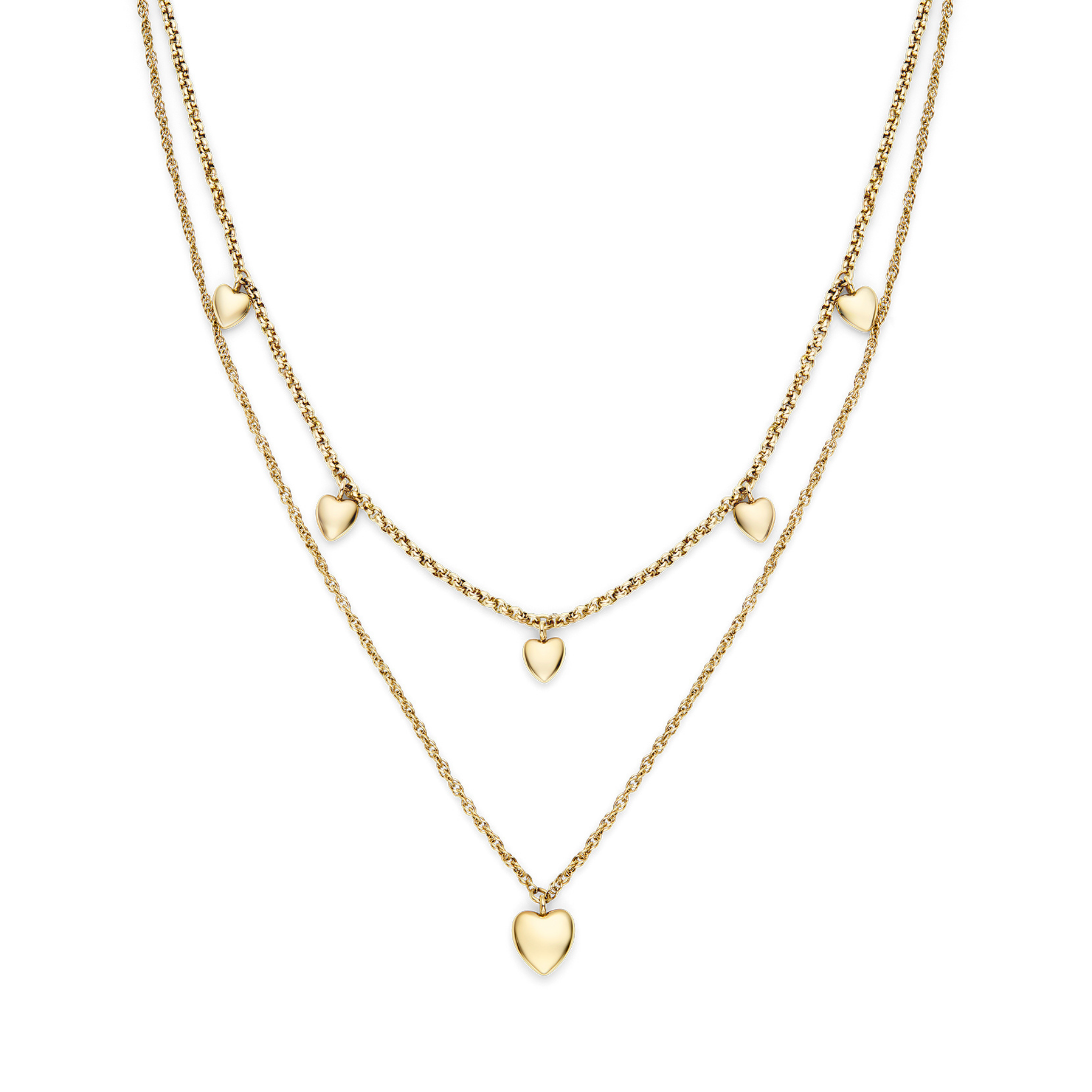 Womens Olivia Burton Gold Layered Mini Hearts Necklace