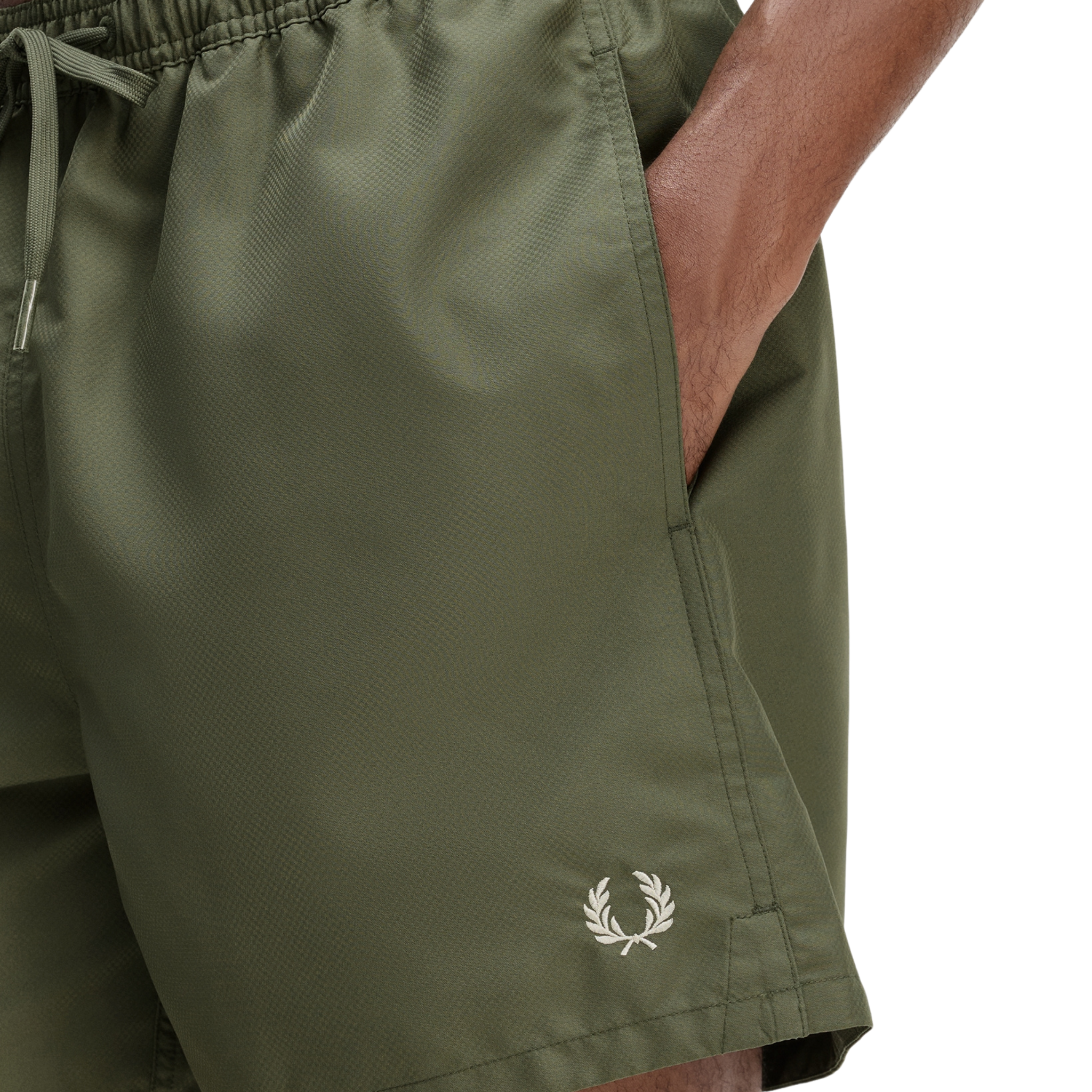 Mens Fred Perry Laurel Wreath Green Swim Shorts