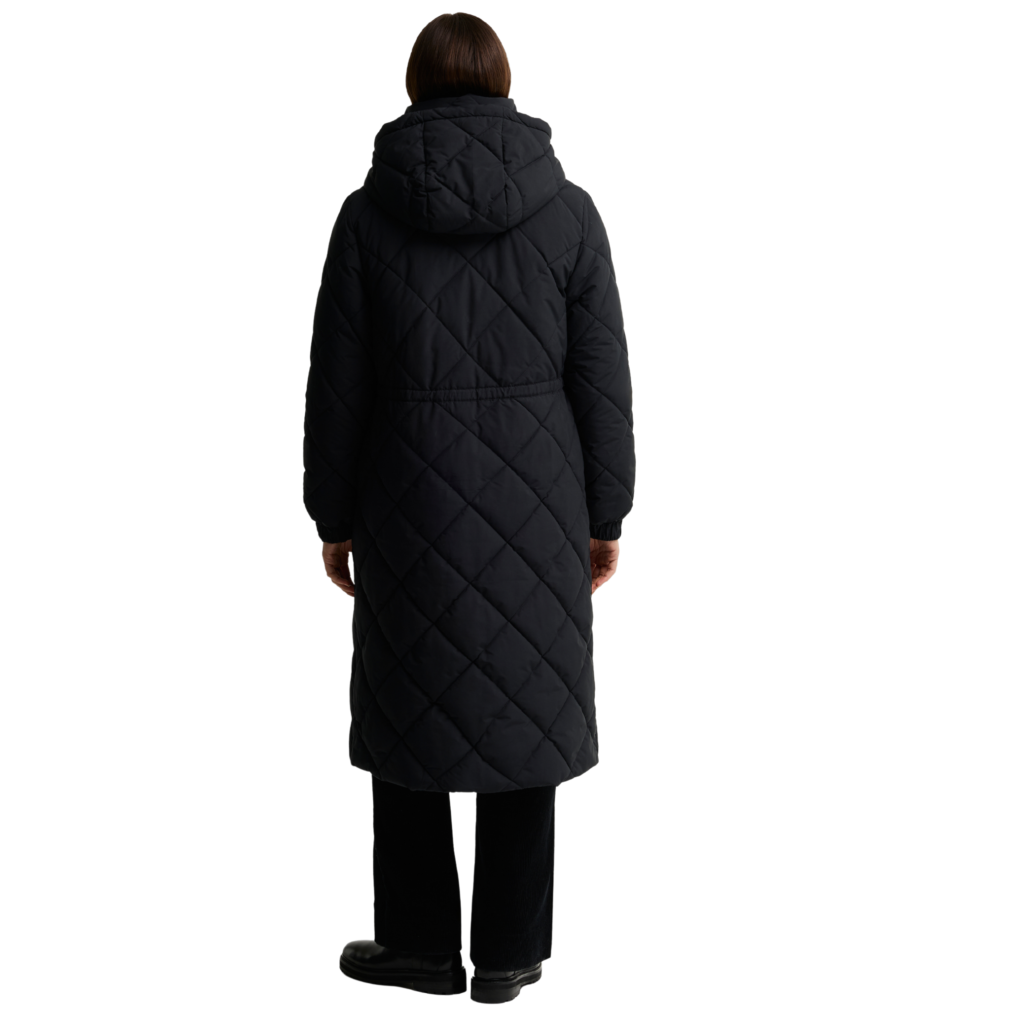 Womens Barbour Black/Ancient Alverstone Puffer Coat