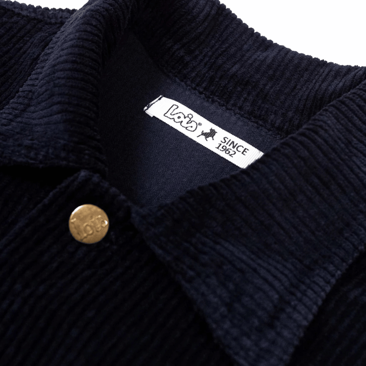 Mens Lois Navy Tejana Jumbo Cord Trucker Jacket