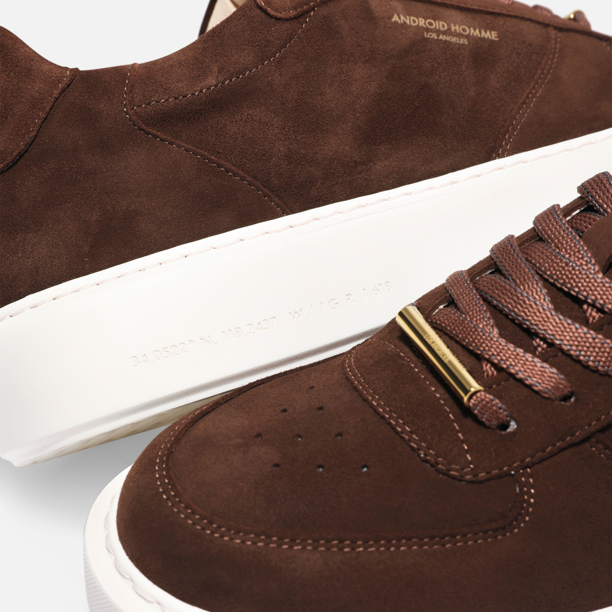Mens Android Homme Dark Chocolate Manhattan Suede Trainers