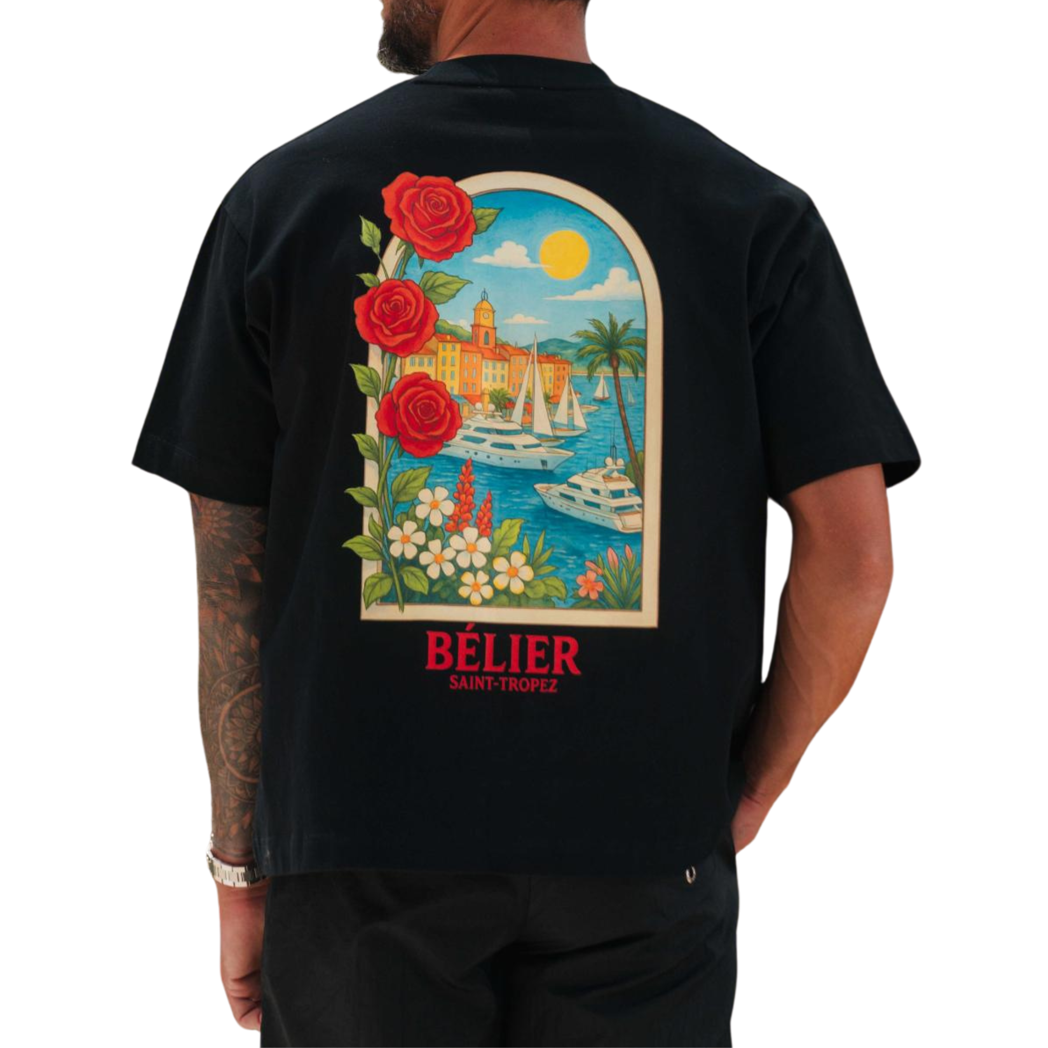 Mens Belier Black St.tropez Arch Belier Graphic S/s T Shirt