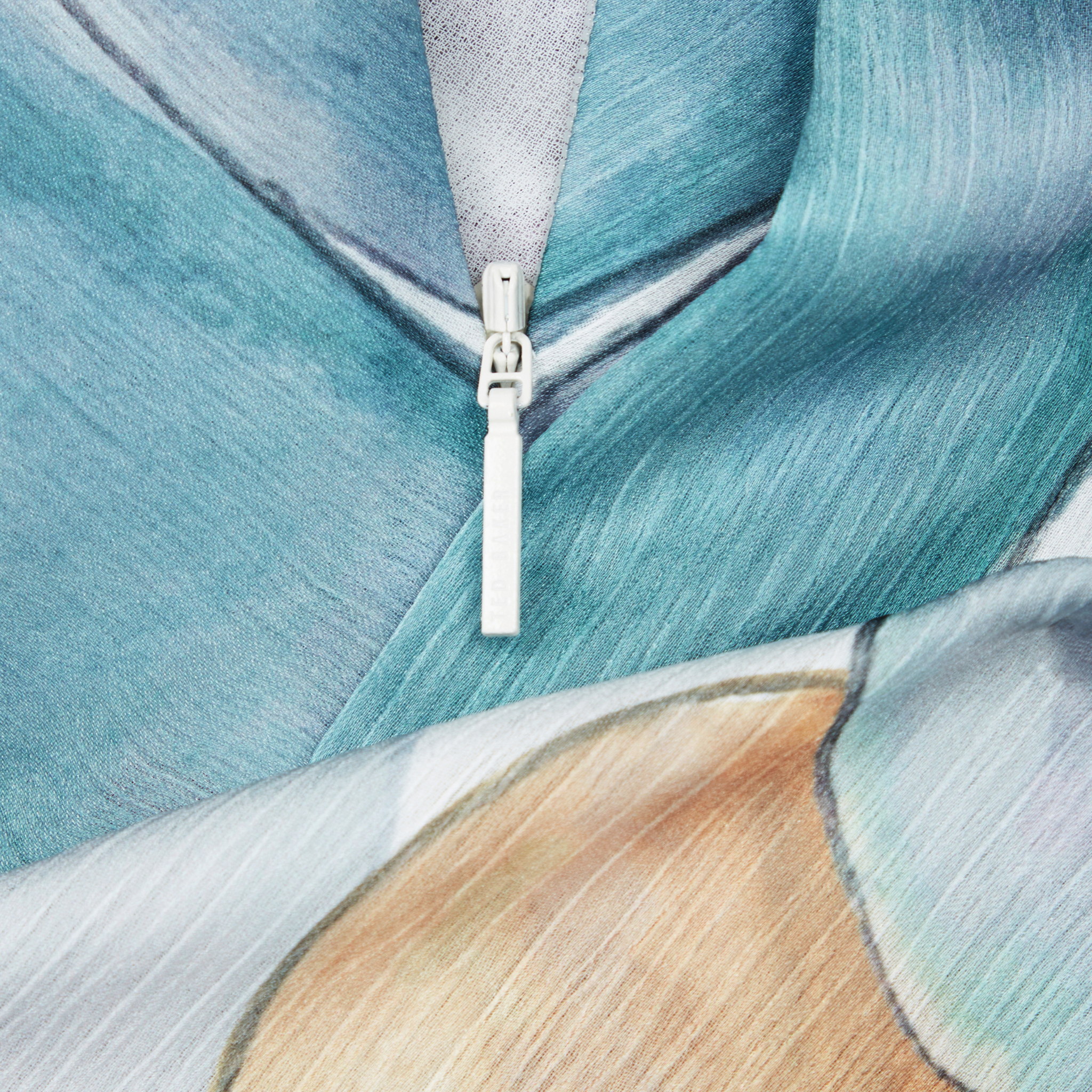 Womens Ted Baker White Print Auvea Neck Tie Sleeveless Top