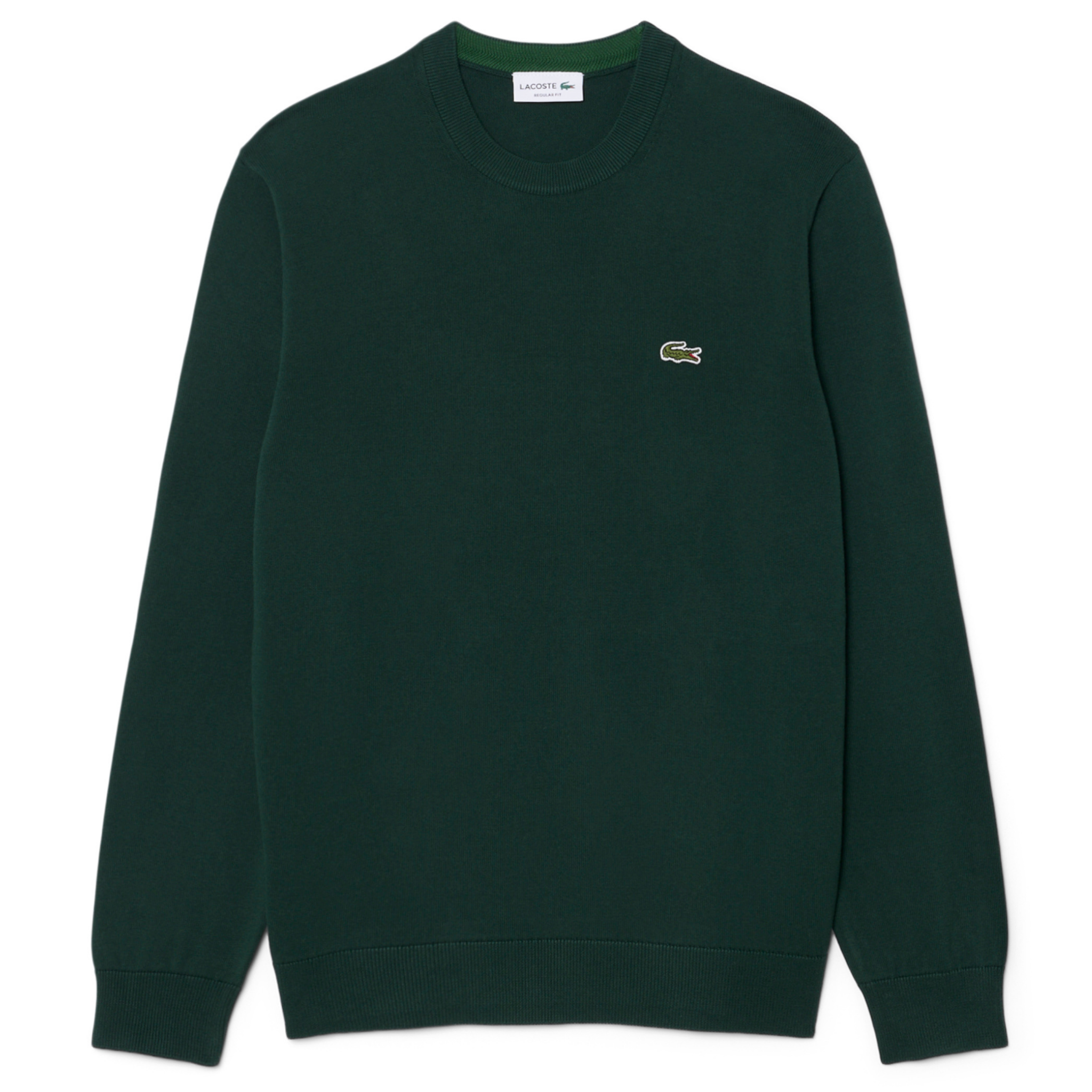 Mens Lacoste Sinople Green Crew Neck Knit Jumper