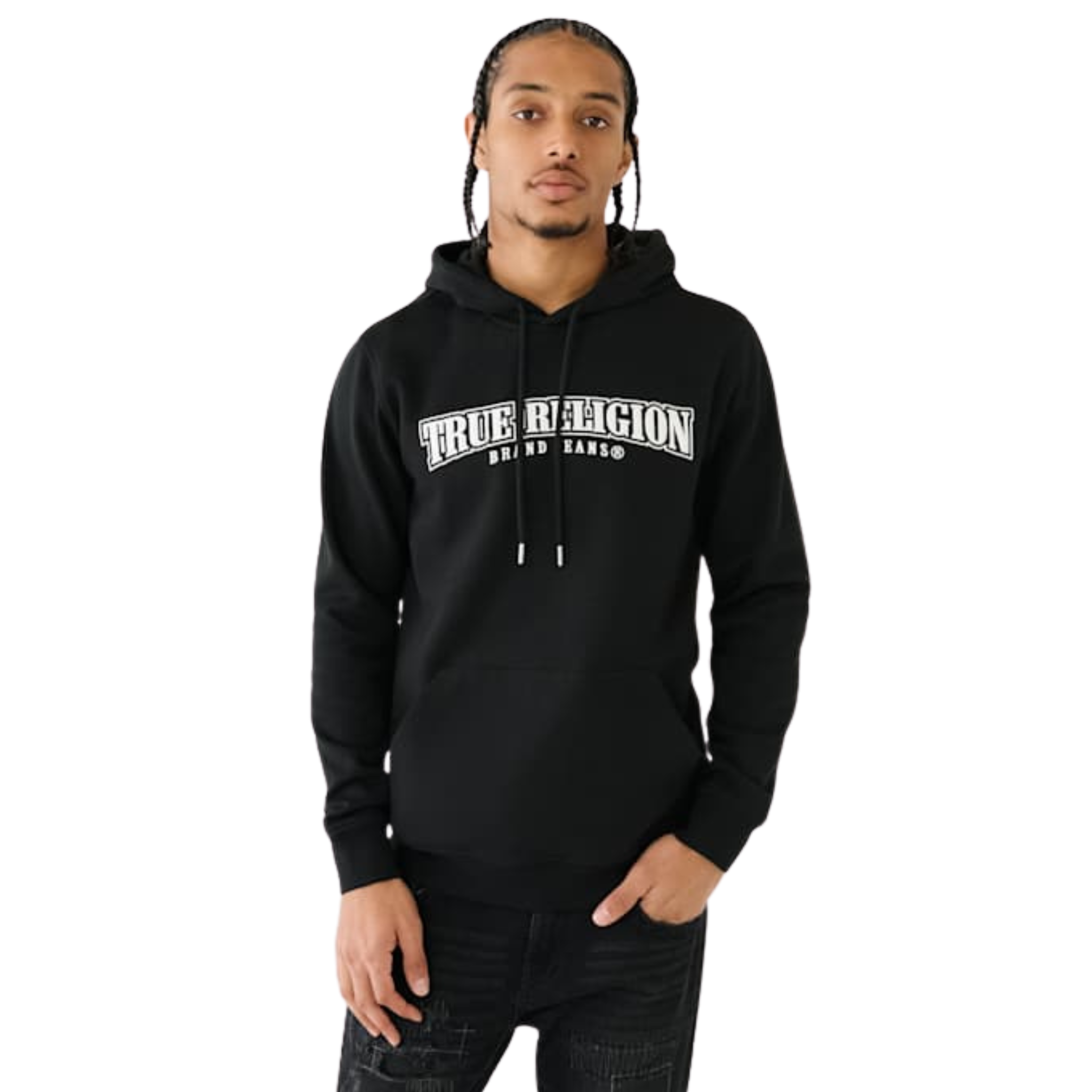 Mens True Religion Jet Black Painted HS Hoodie