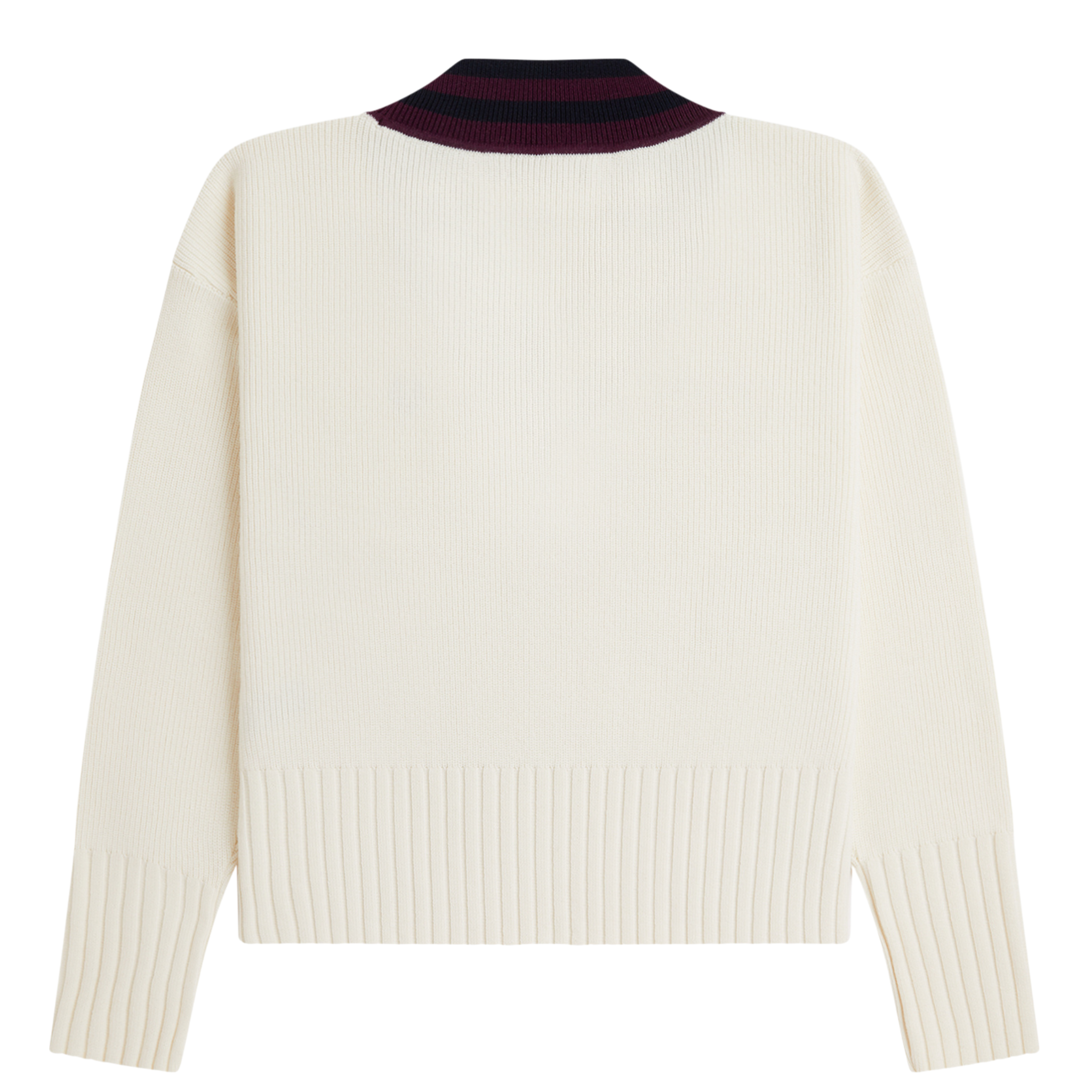 Womens Fred Perry Ecru Bold Tipped  V-Neck Jumper