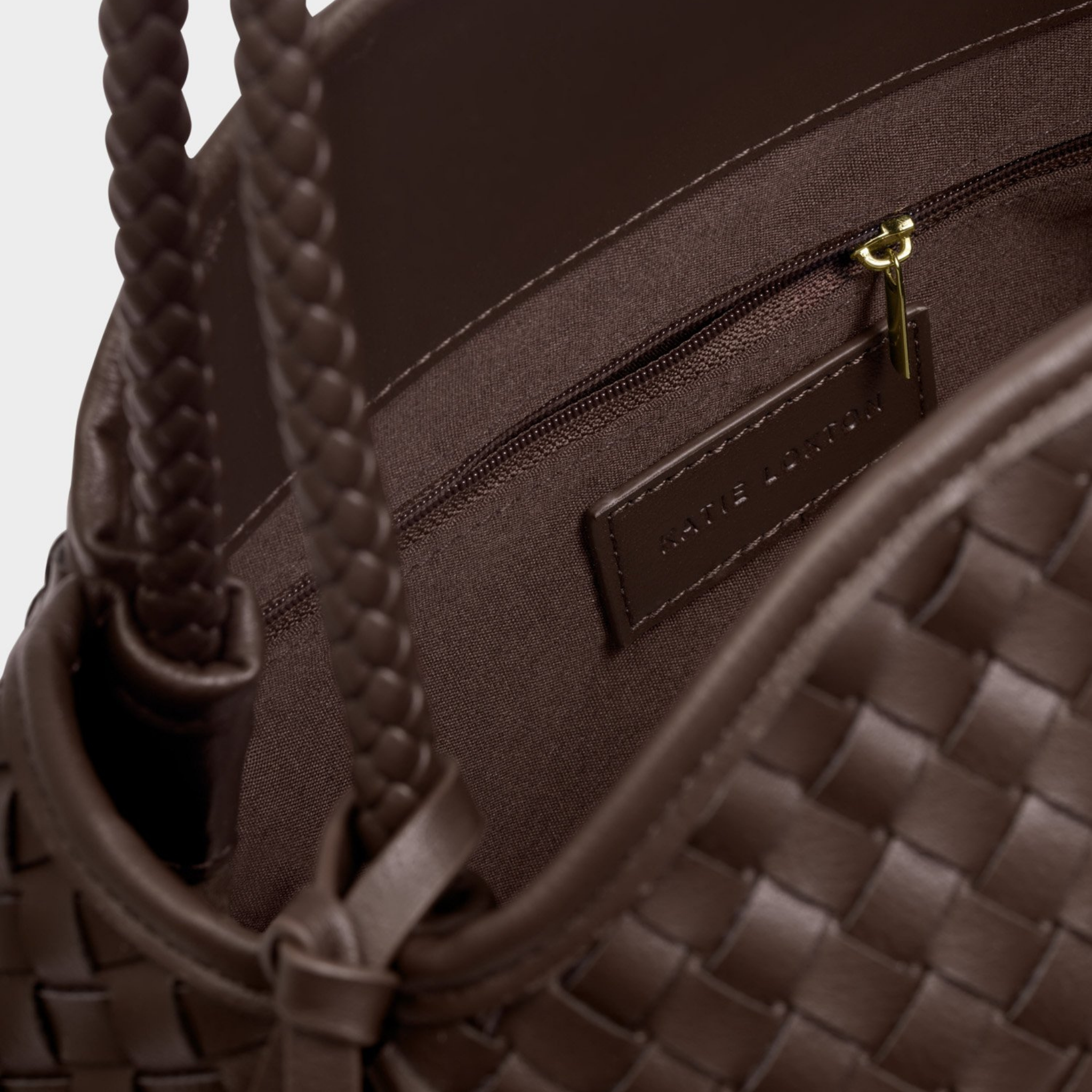 Womens Katie Loxton Chocolate Nova Woven Large Shoulder Bag