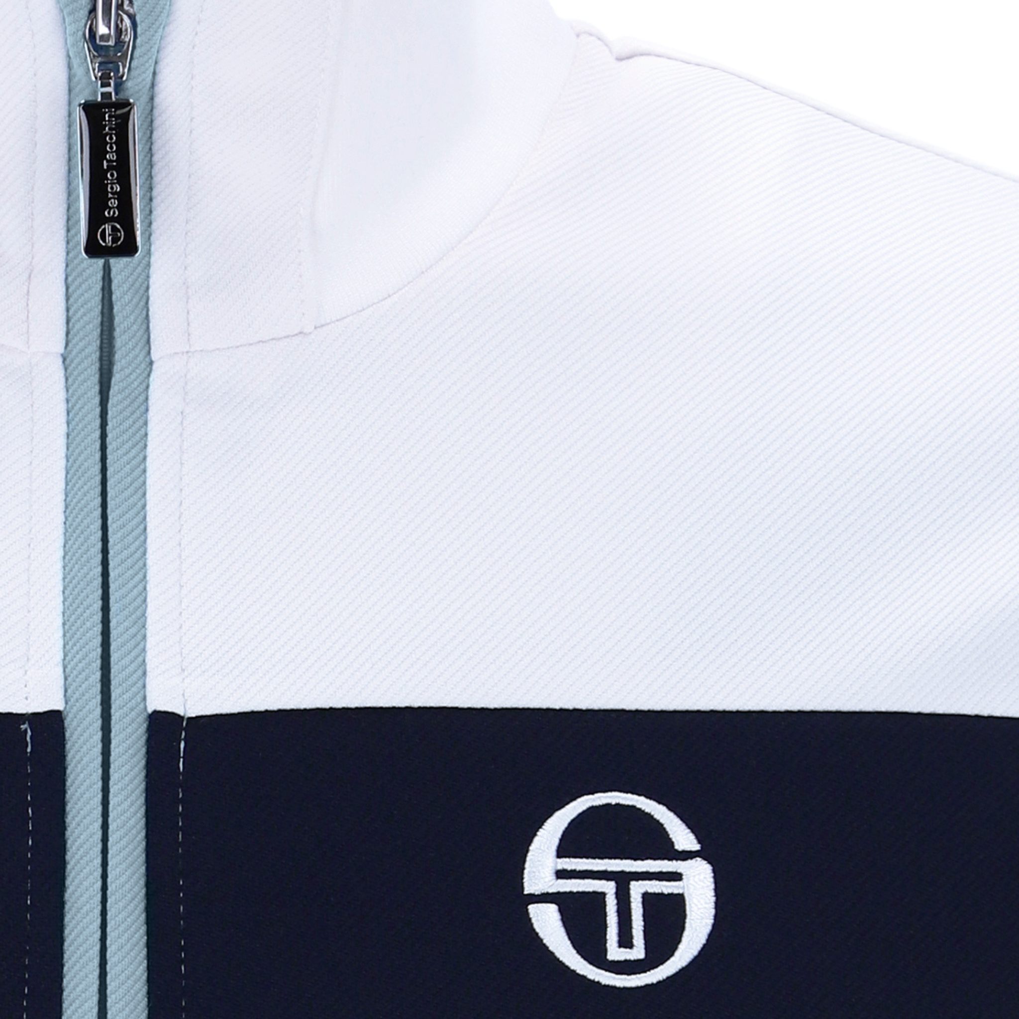 Mens Sergio Tacchini White/Maritime Blue/Lead Damarindo Track Top