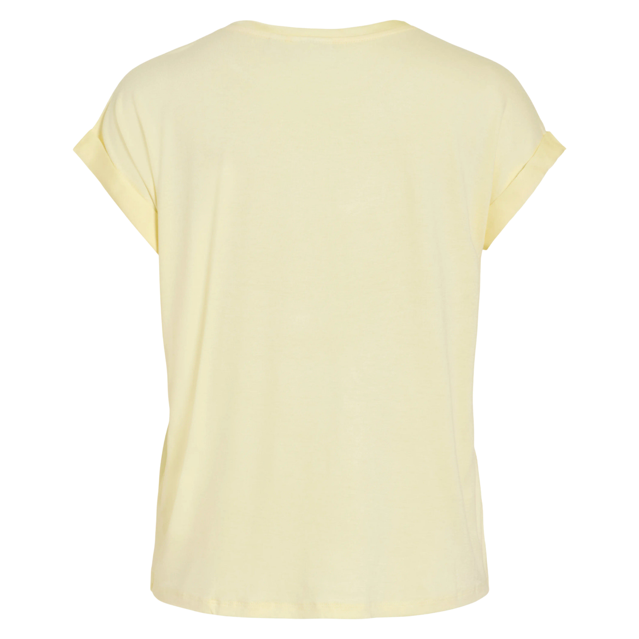Womens Vila Pastel Yellow Viellette Satin S/s Top