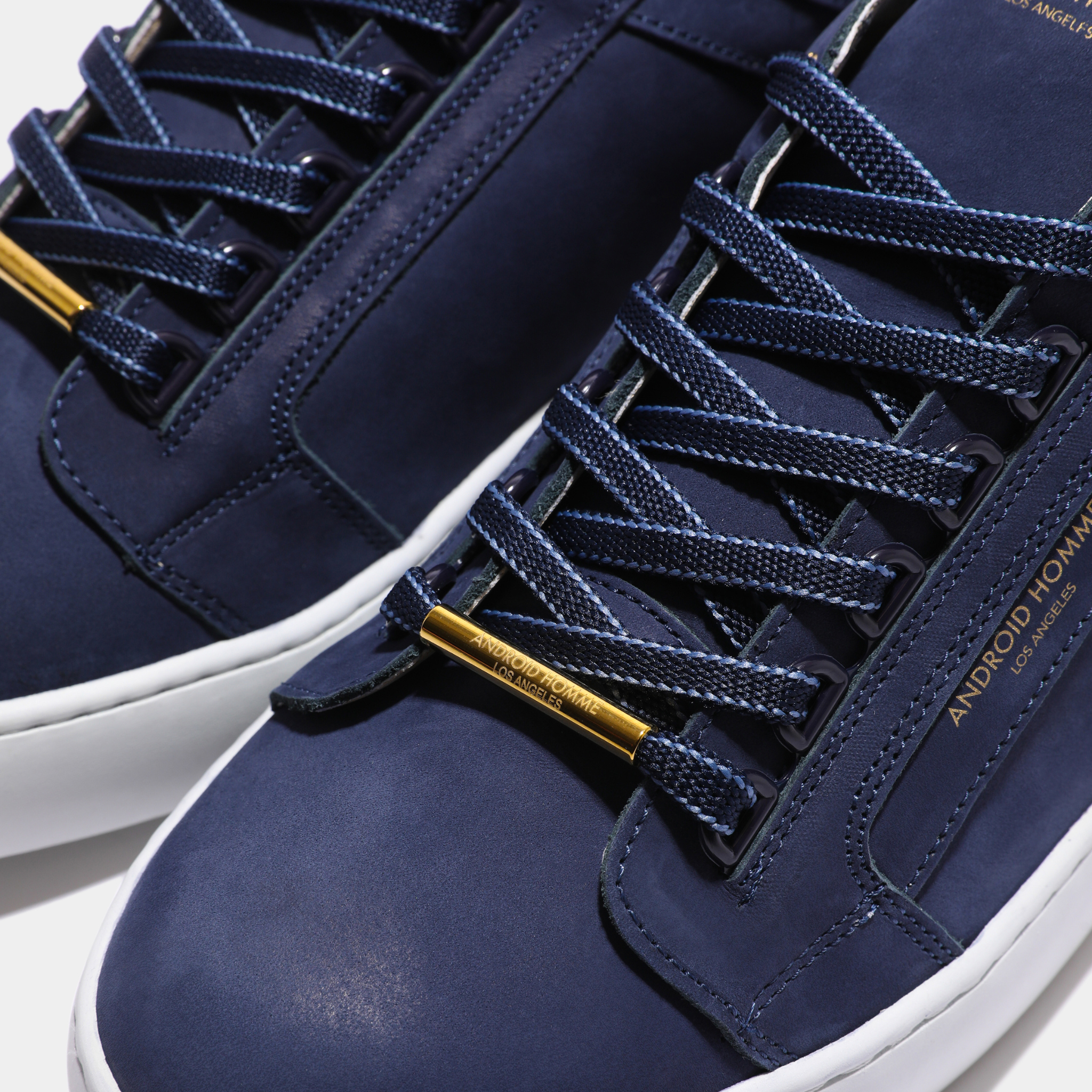 Mens Android Homme Ink Venice Nubuck/Gold Trainers