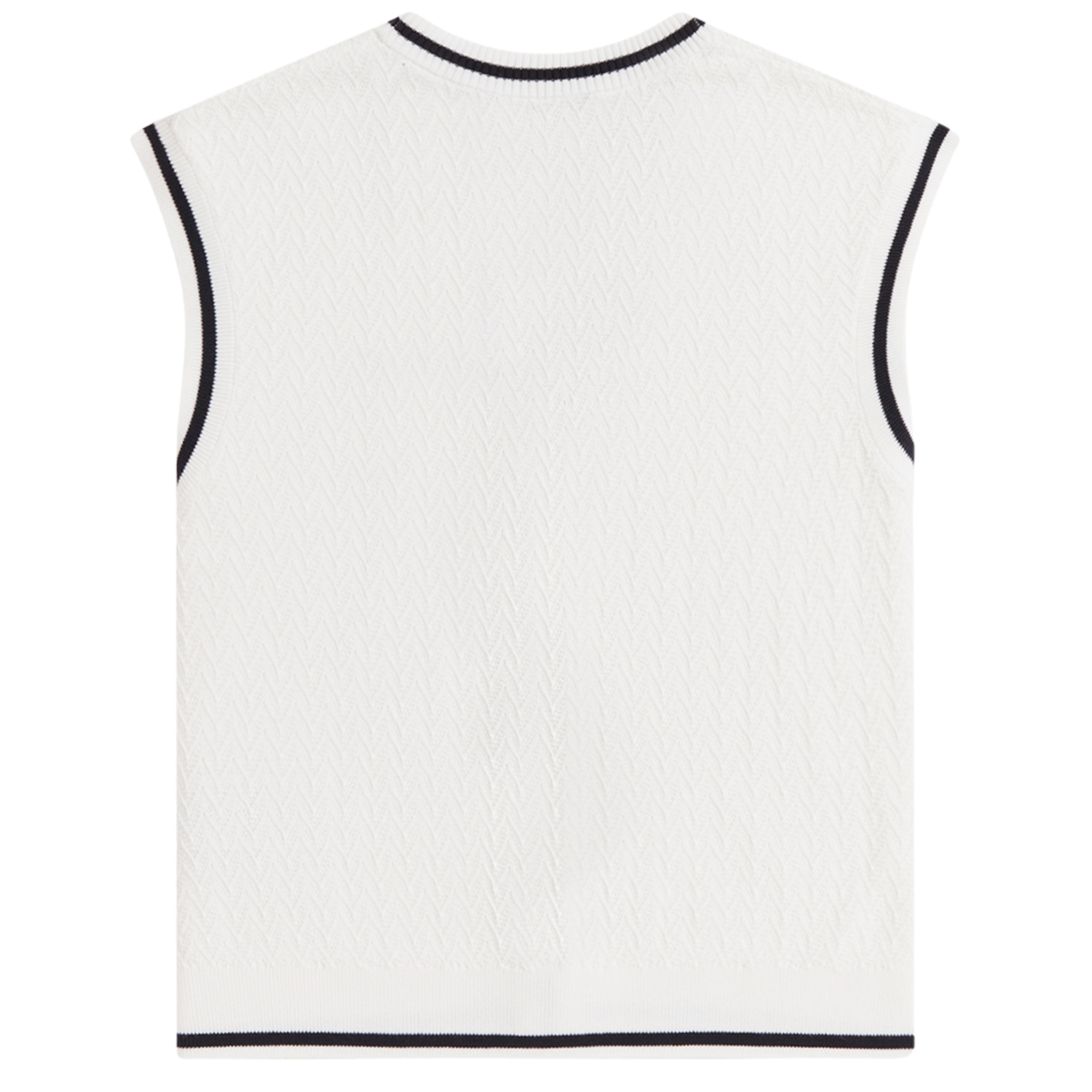 Womens Fred Perry Snow White Button Knitted Tank Top