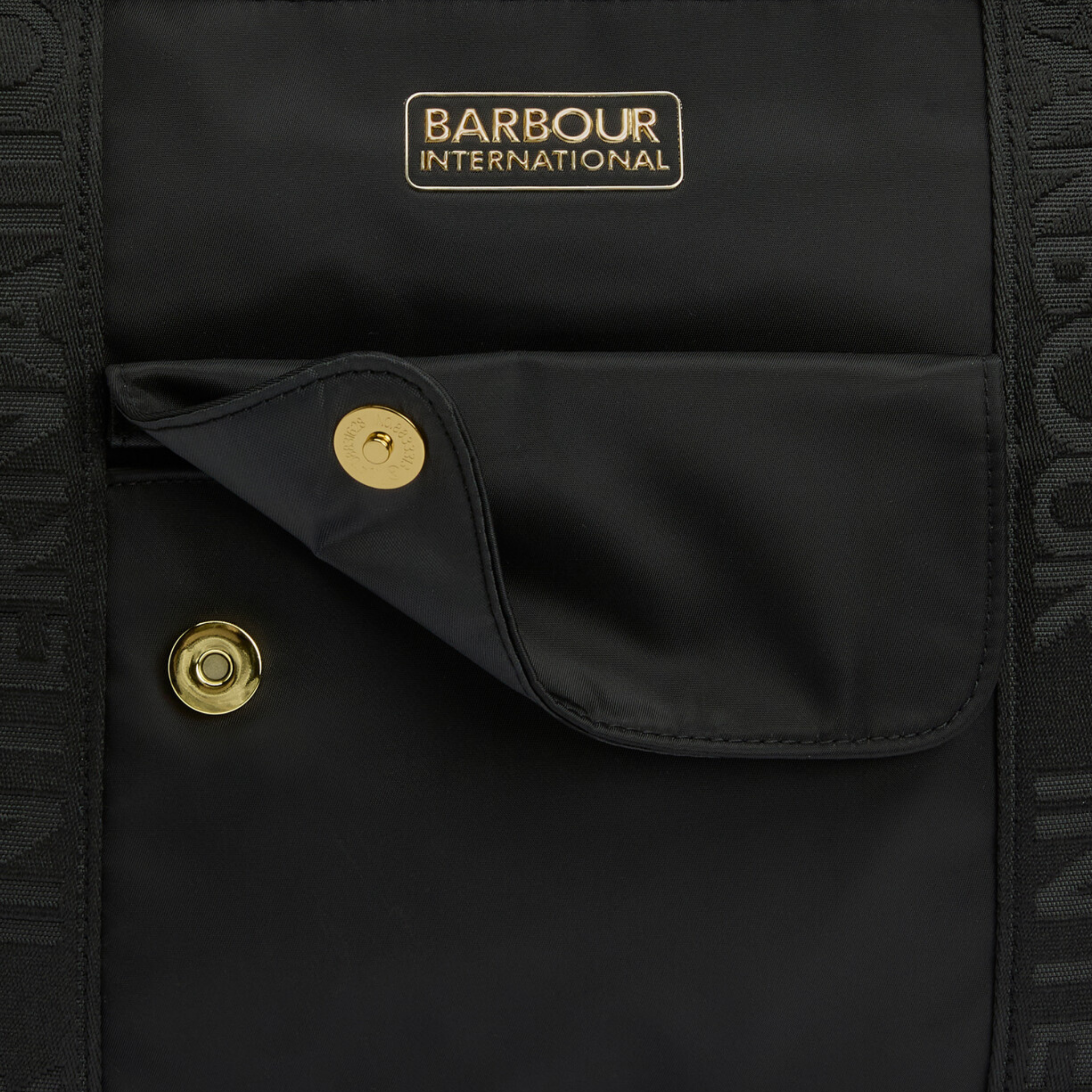 Womens Barbour International Black Qualify Tote Bag
