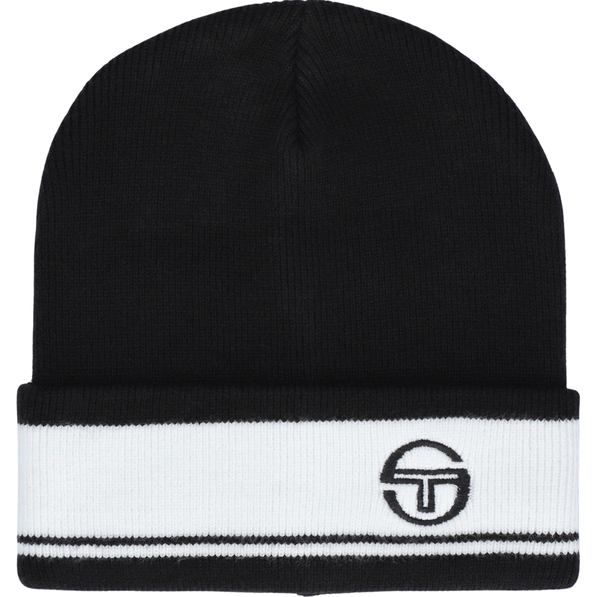 Mens Sergio Tacchini Black/White Sellarz Stripe Beanie
