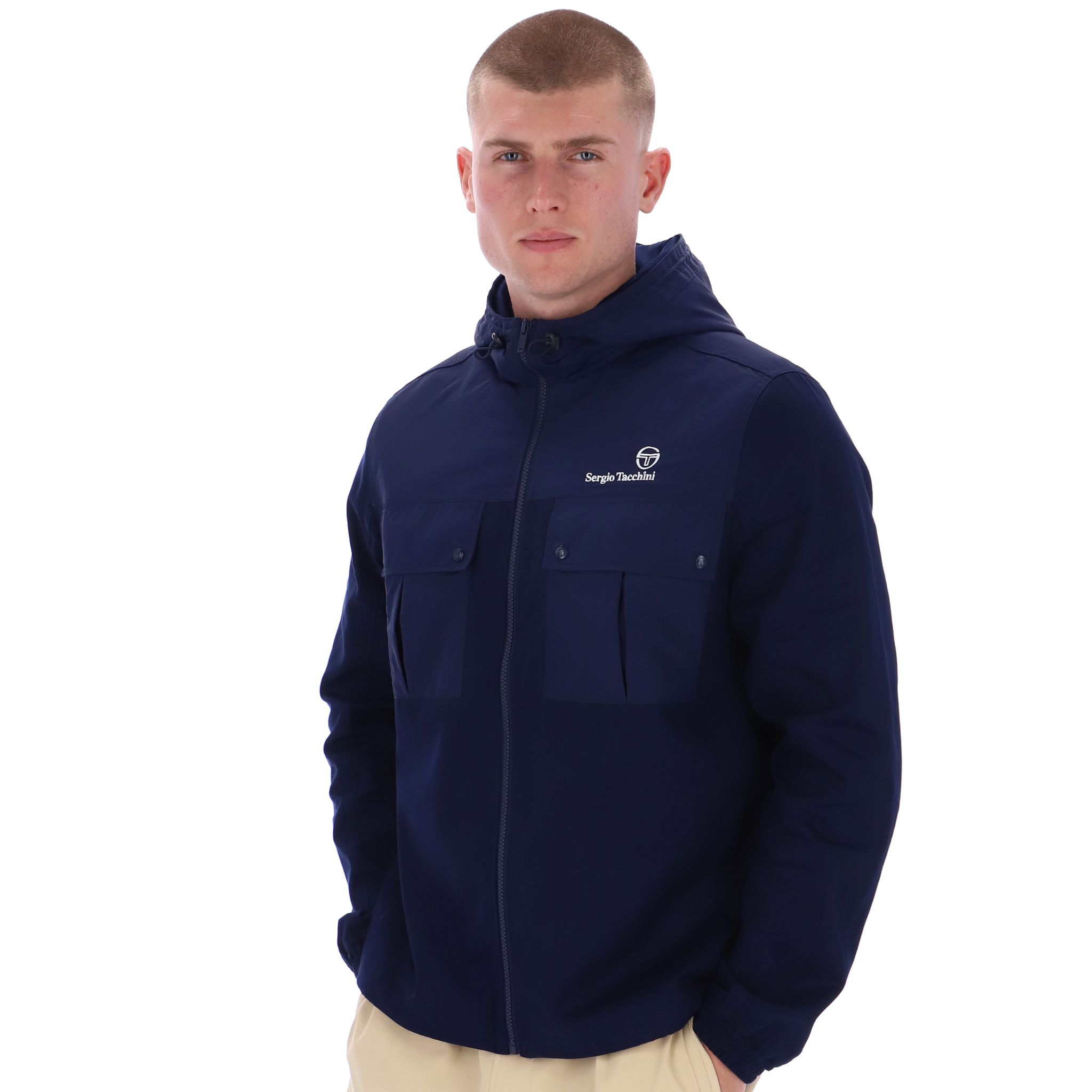 Mens Sergio Tacchini Maritime Blue Calisti Hooded Jacket